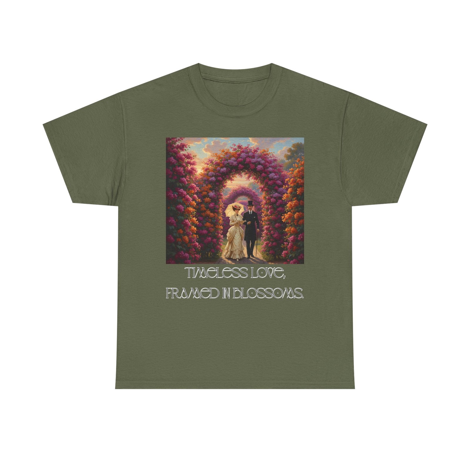 whimsical unisex heavy cotton tee, bohemian vintage shirt, relaxed fit graphic tee, spring flower t shirt, casual everyday wear