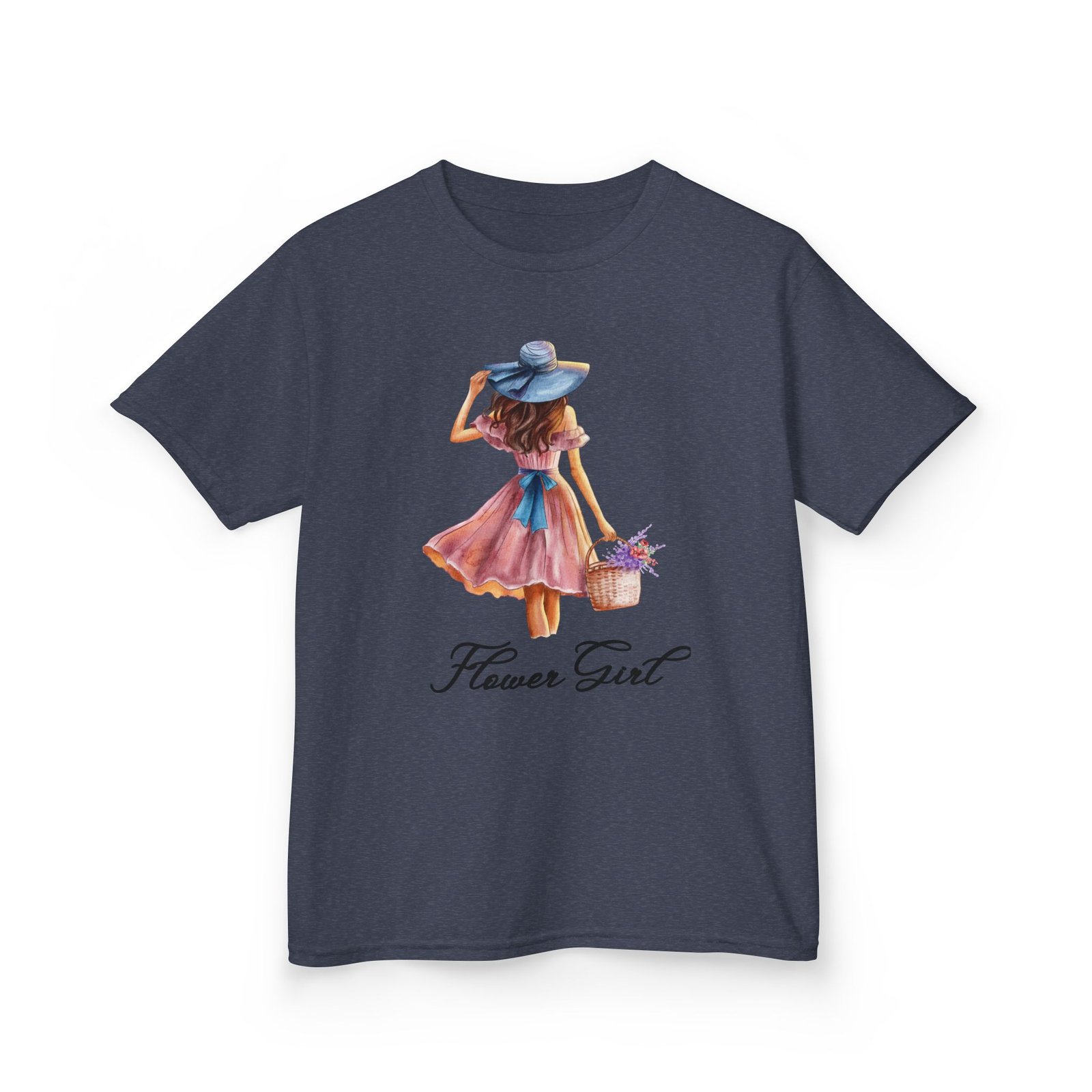 flower girl kids tee, cute kids t shirt, spring fashion, outdoor playwear, children's gift, floral design