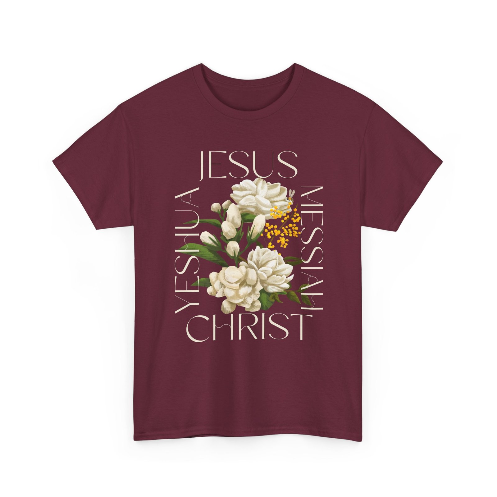 floral jesus christ tee, spiritual t shirt, inspirational unisex cotton shirt, gift for believers, christian apparel