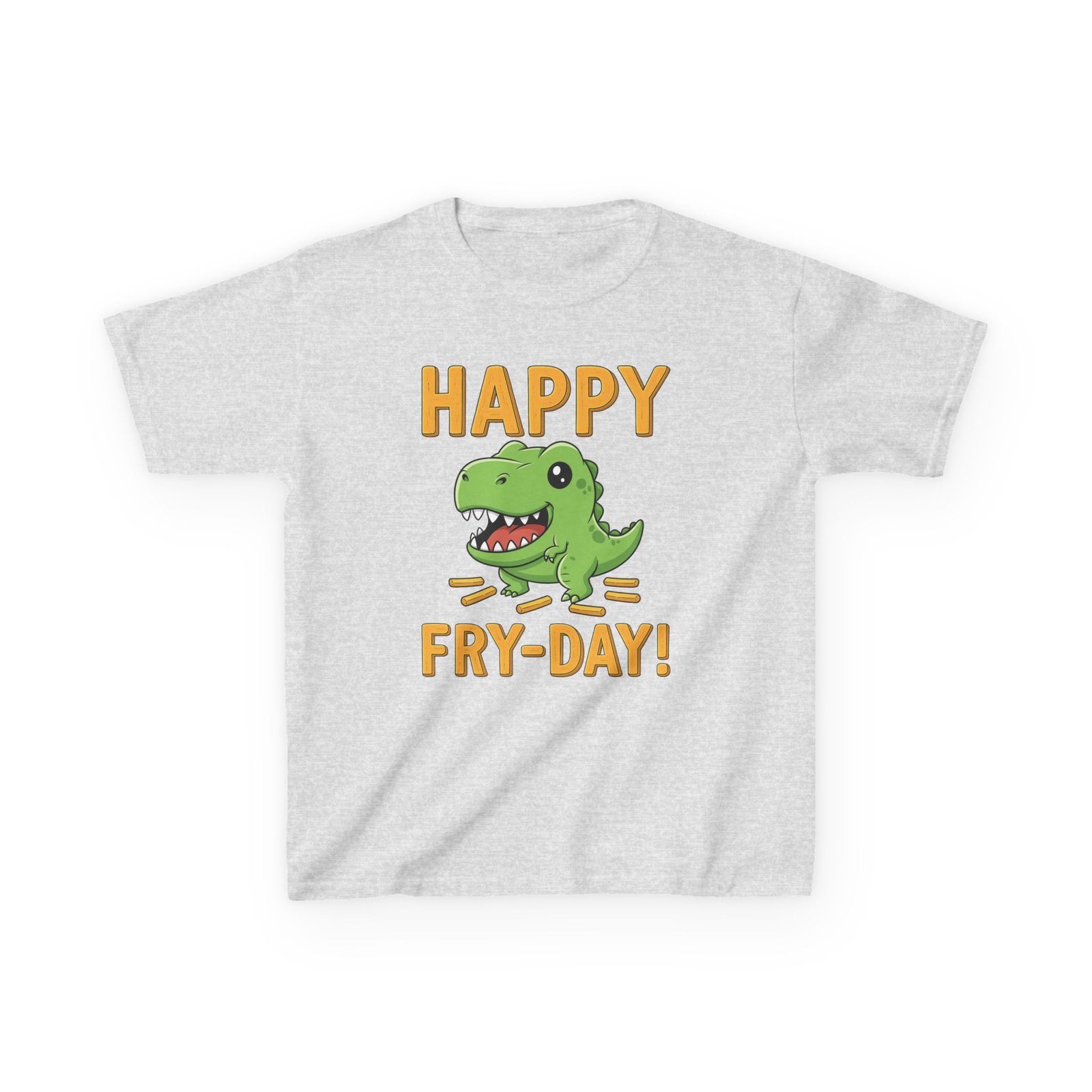 happy fry day kids tee, fun dinosaur t shirt, kids cotton shirt, birthday gift, everyday wear, summer fun, playful tee