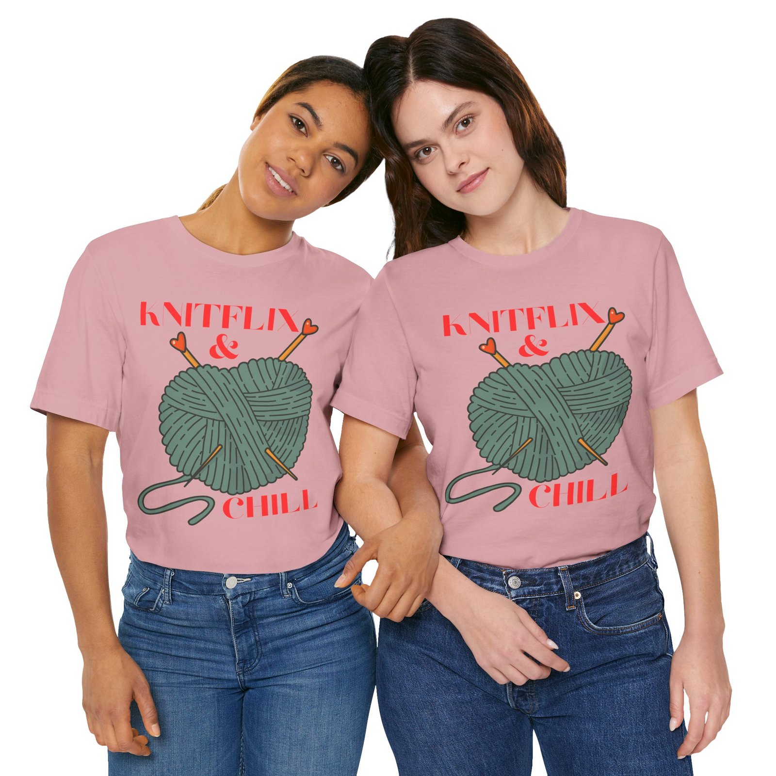 Knitflix & Chill Tee for Craft Lovers - Image 65