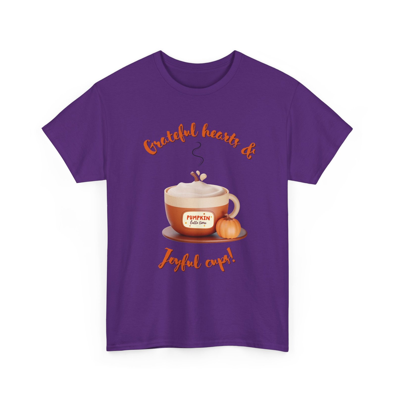 happy thanksgiving grateful hearts & joyful cups unisex tee, cozy fall t shirt, thanksgiving gift, coffee lover apparel, autumn fashion