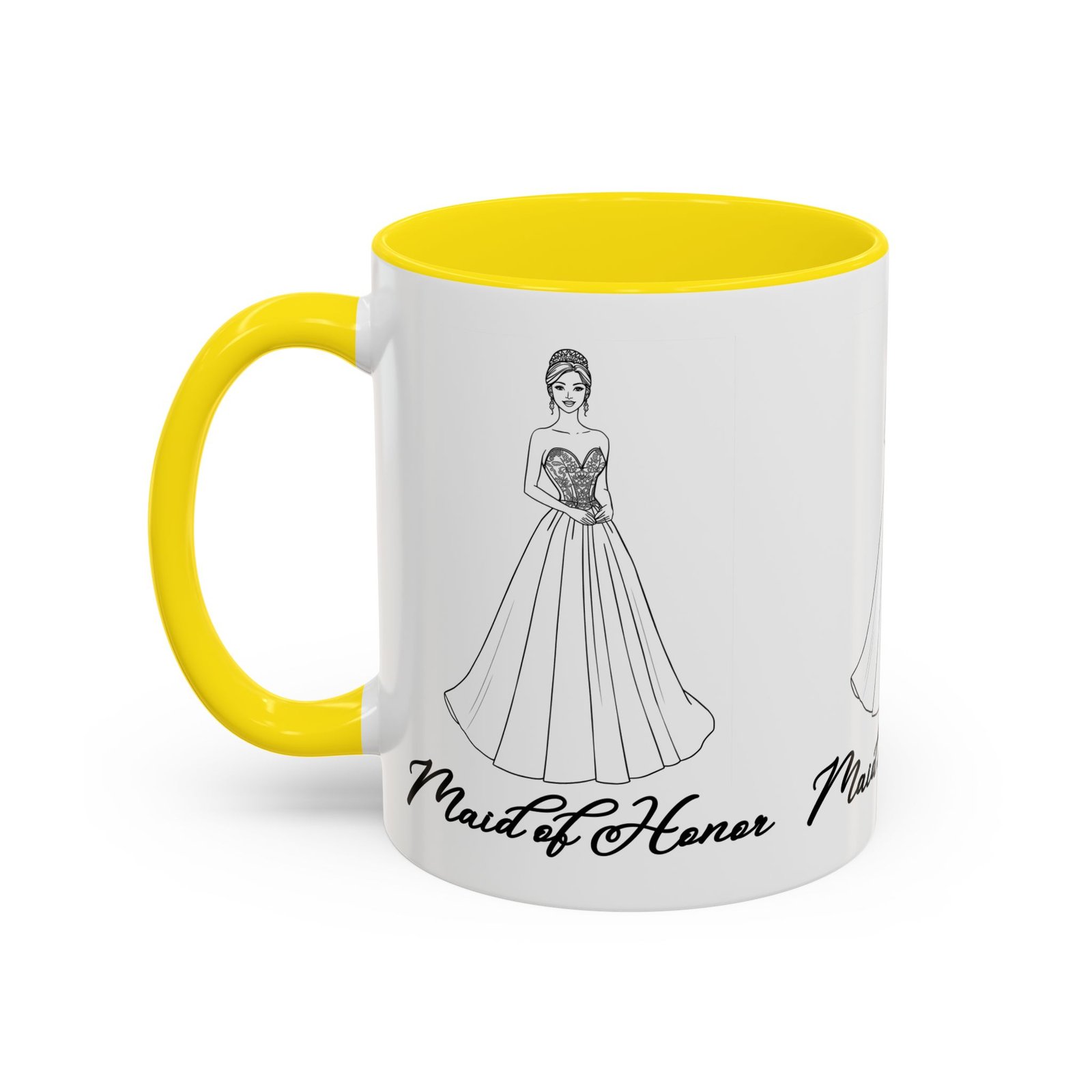 maid of honor coffee mug, bridal party gift, wedding celebration mug, customizable maid of honor cup, cute coffee lover gift