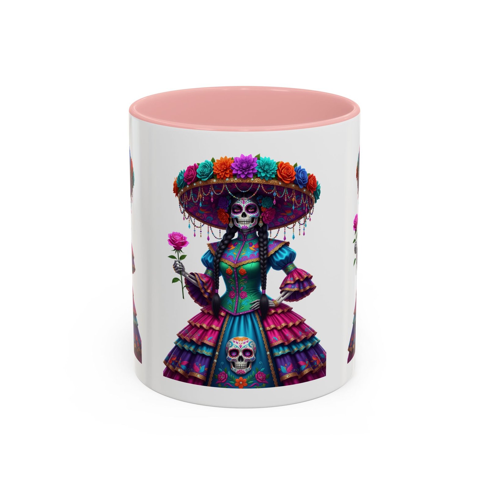 la catrina elegante – día de los muertos inspired artwork, caffeine lover gift, halloween decor, artful drinkware