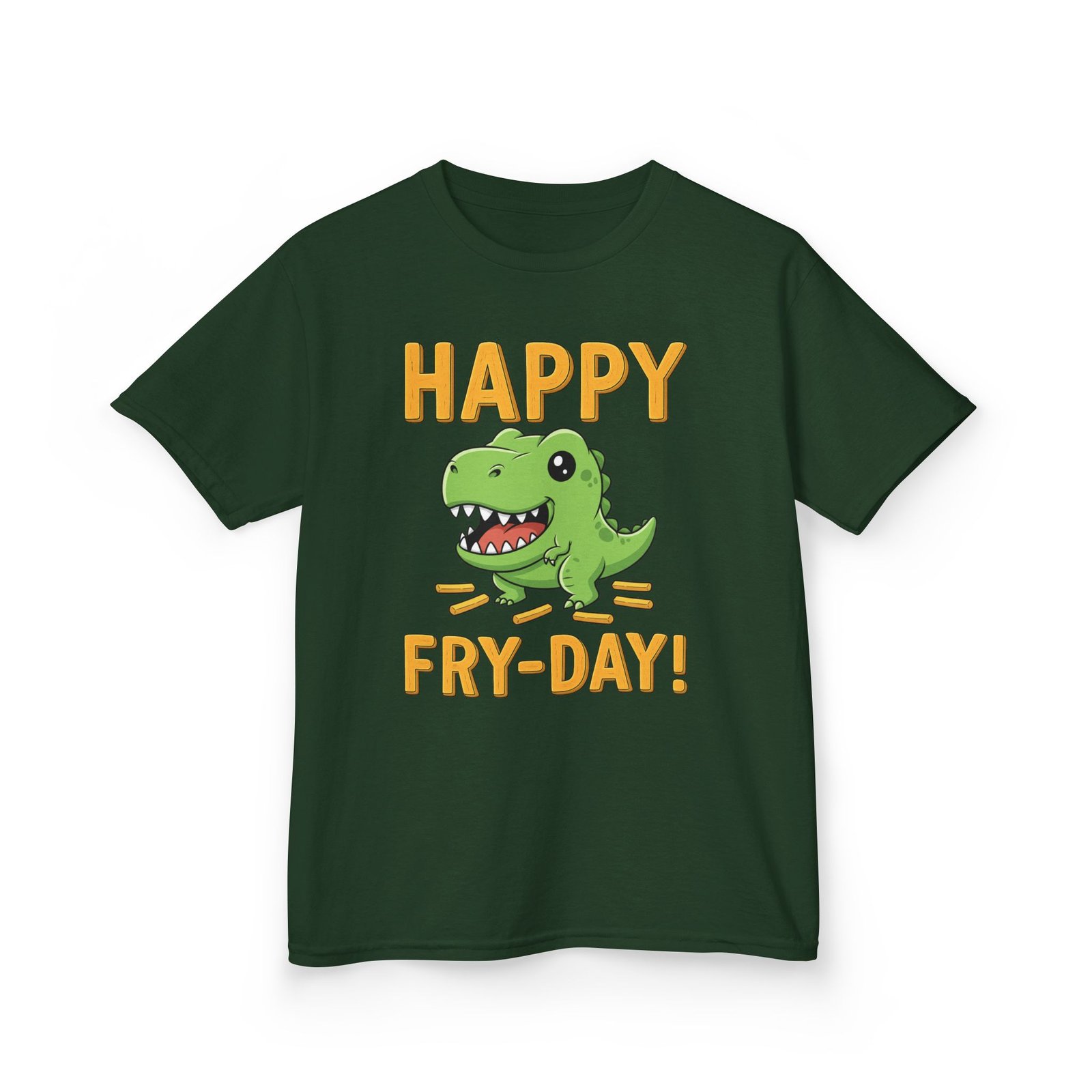 happy fry day kids tee, fun dinosaur t shirt, kids cotton shirt, birthday gift, everyday wear, summer fun, playful tee