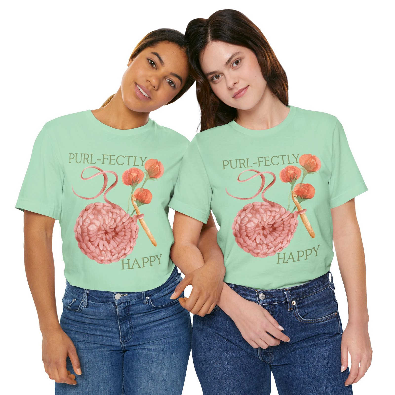 Purl-fectly Happy Crafting Joy Tee -Unisex Short Sleeve Shirt - Image 61