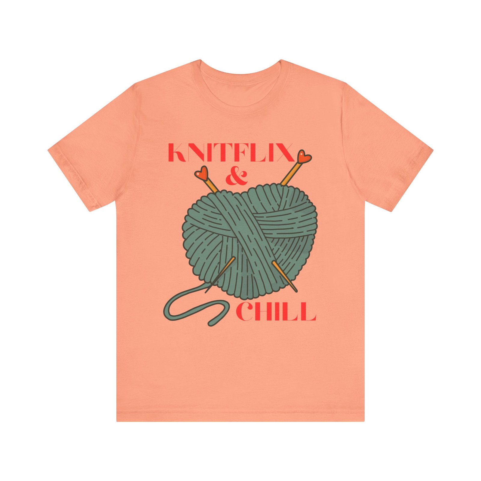 Knitflix & Chill Tee for Craft Lovers - Image 2