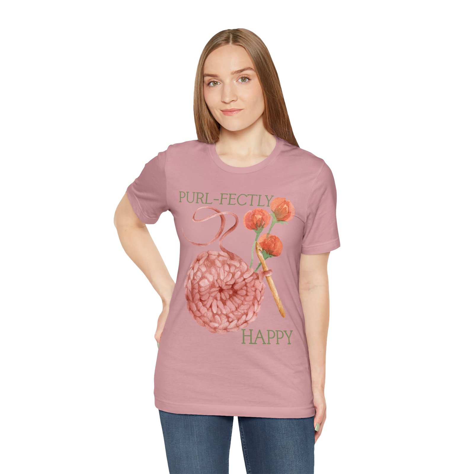 Purl-fectly Happy Crafting Joy Tee -Unisex Short Sleeve Shirt - Image 87
