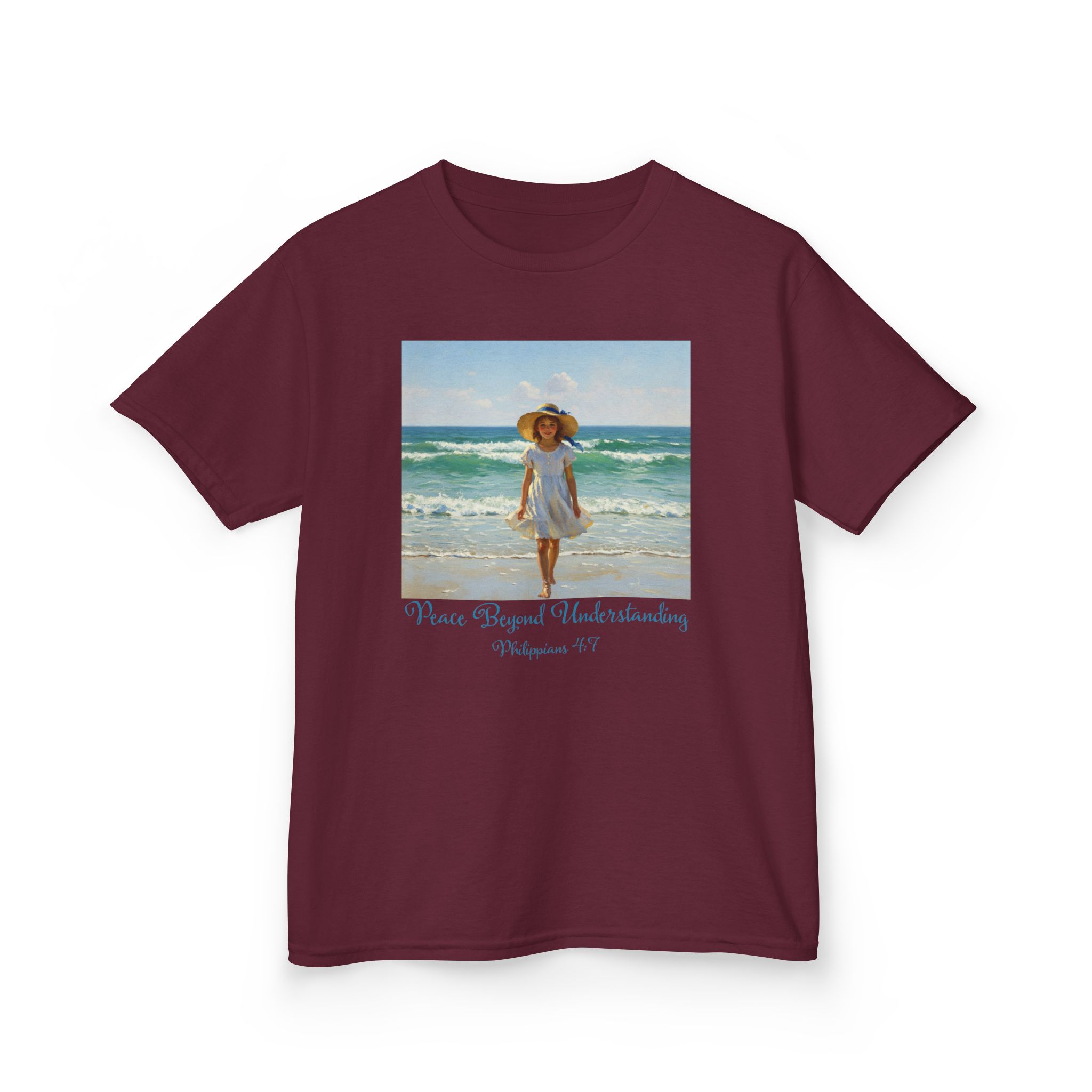 whimsical girl at the beach fun kids tee, summer shirt, beach day tee, vacation outfit, cute kids clothing