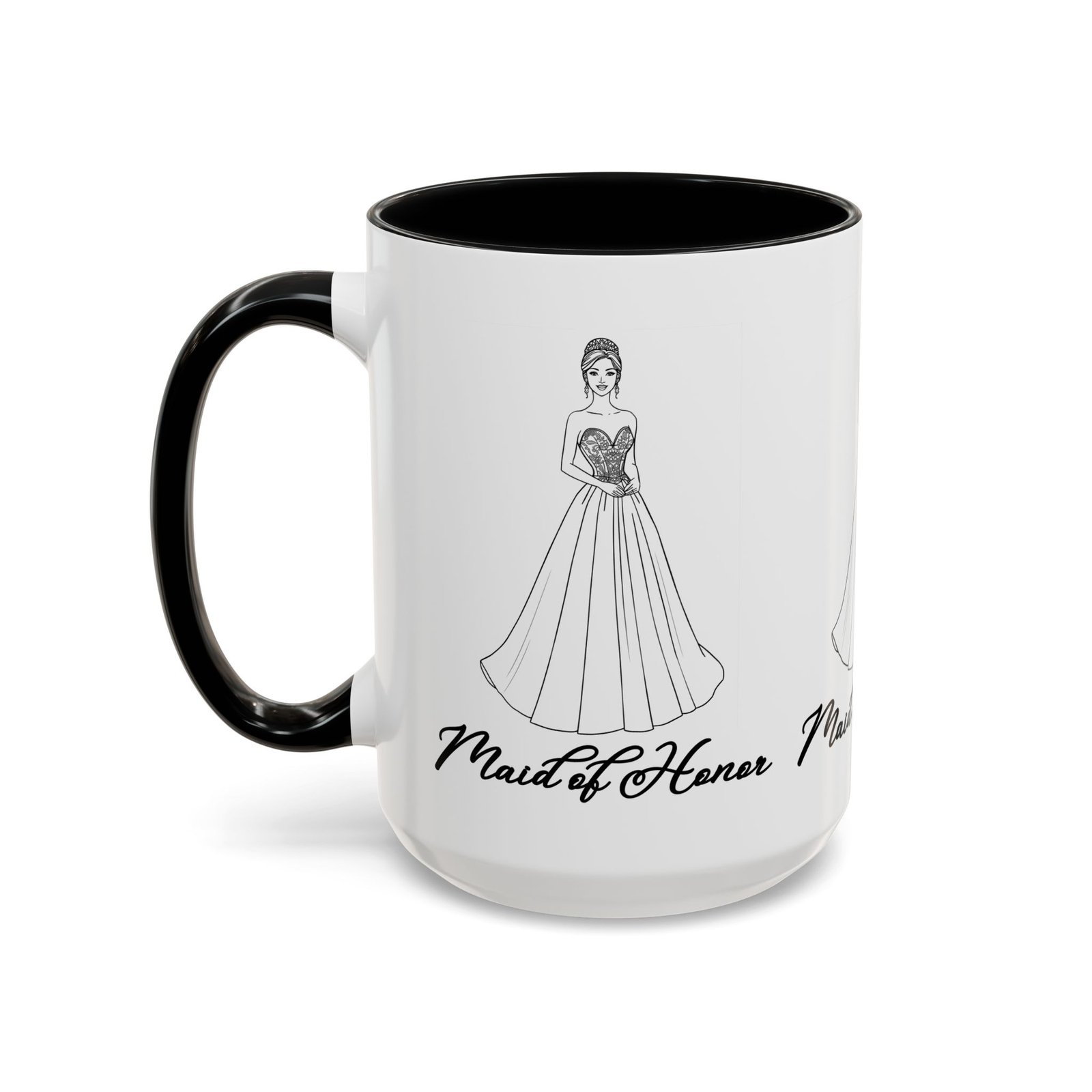 maid of honor coffee mug, bridal party gift, wedding celebration mug, customizable maid of honor cup, cute coffee lover gift