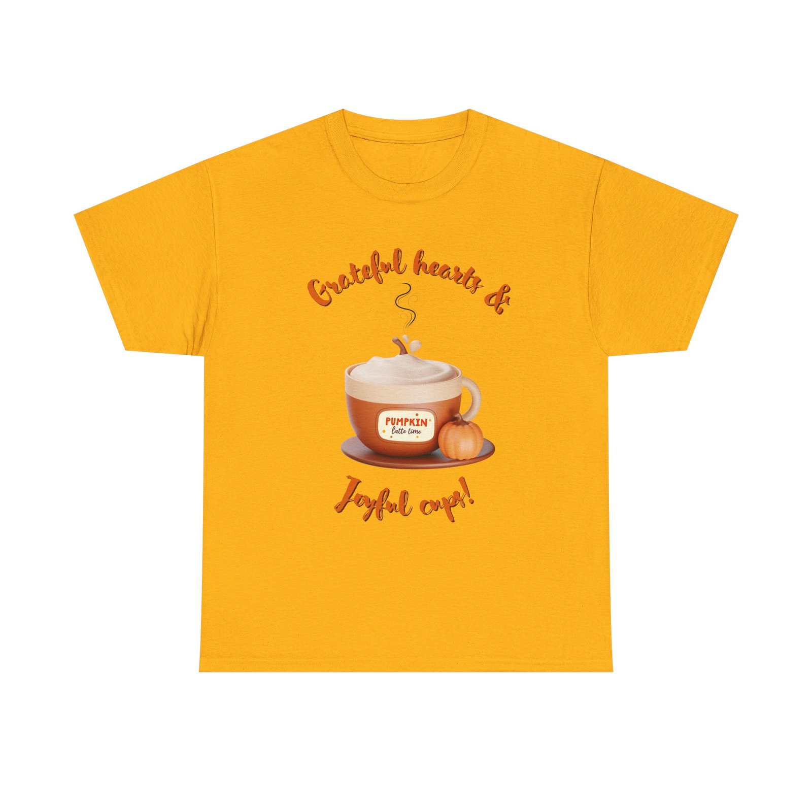 happy thanksgiving grateful hearts & joyful cups unisex tee, cozy fall t shirt, thanksgiving gift, coffee lover apparel, autumn fashion
