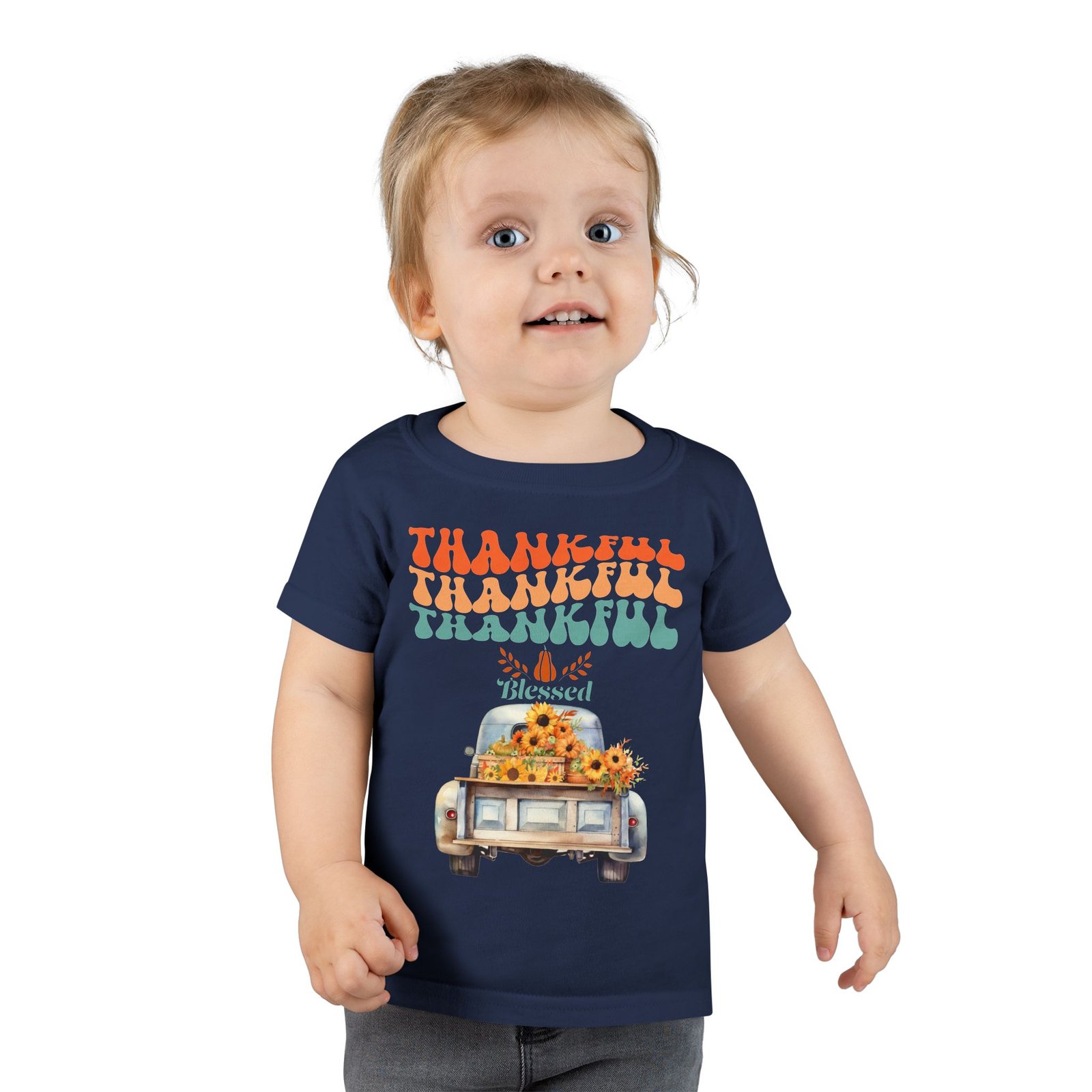 toddler t shirt thankful vintage car design, cute autumn apparel, fall celebration shirt, kids gratitude tee, gifts for thanksgiving