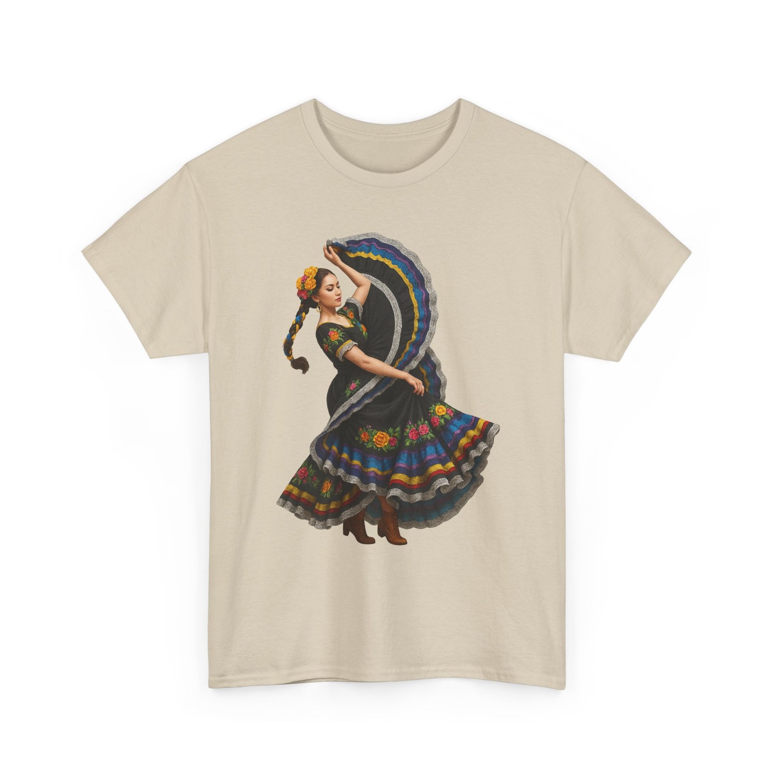 folklórico cultural dance graphic tee, unisex heavy cotton t shirt, festival apparel, bohemian style shirt, gift for dancers, ethnic art tee