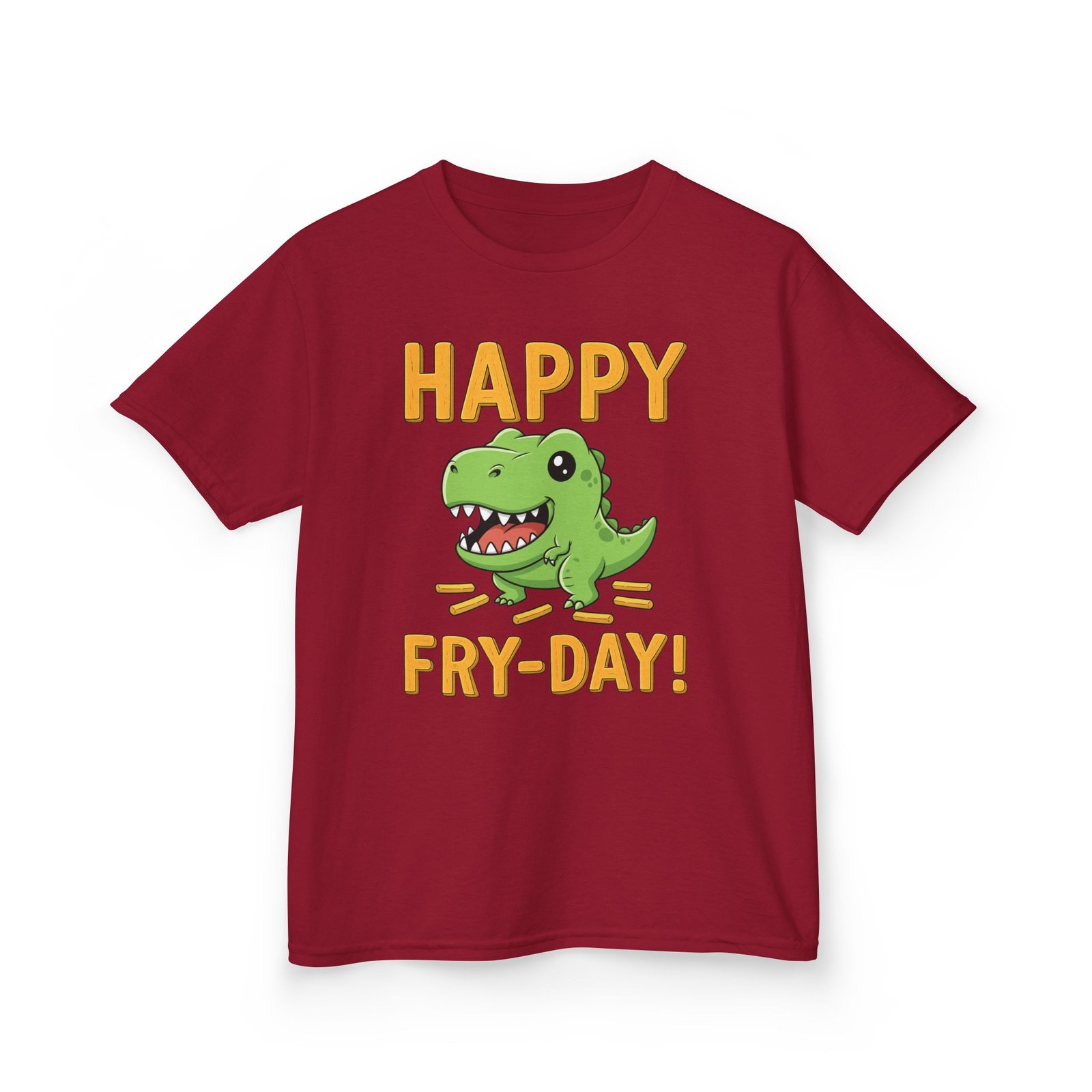 happy fry day kids tee, fun dinosaur t shirt, kids cotton shirt, birthday gift, everyday wear, summer fun, playful tee