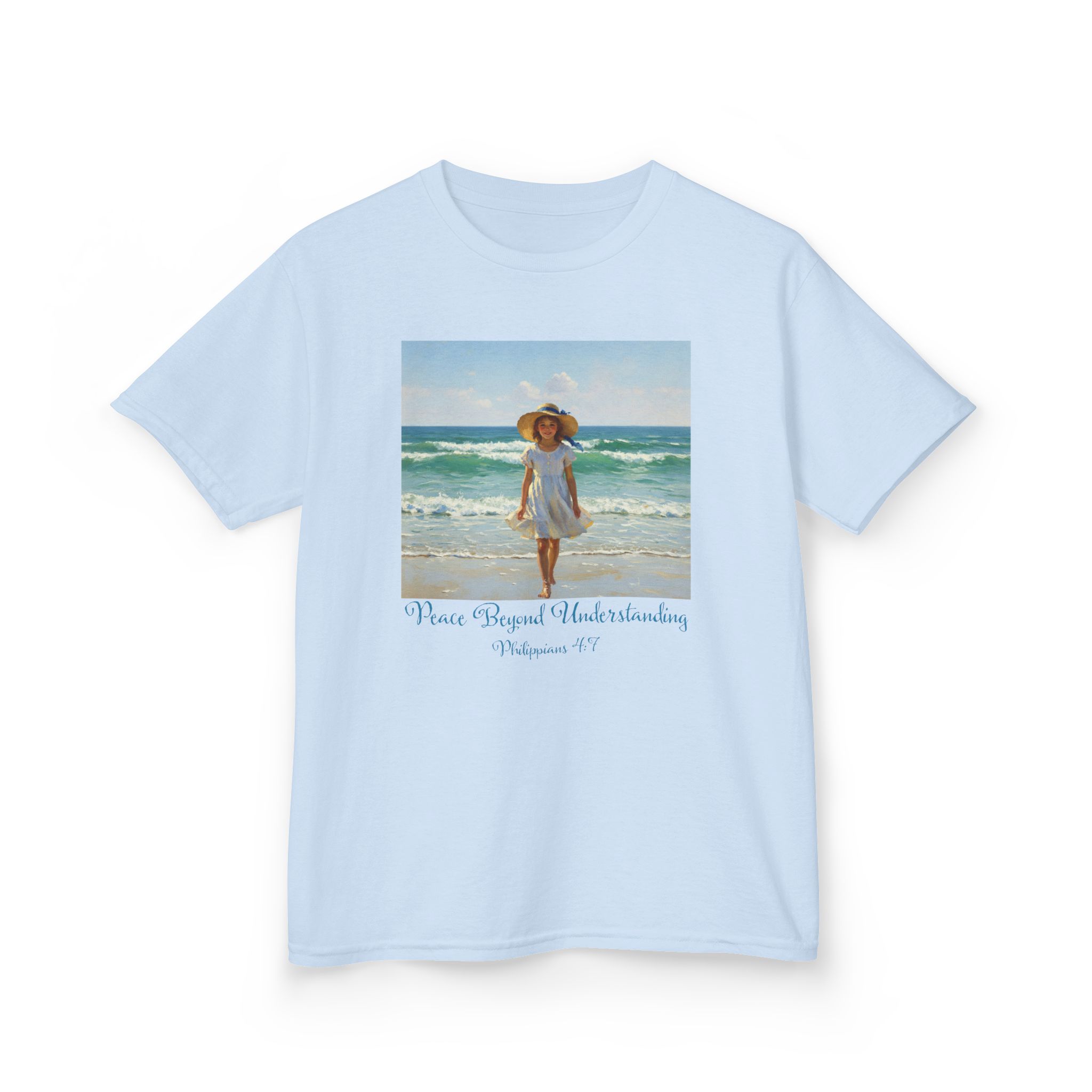 whimsical girl at the beach fun kids tee, summer shirt, beach day tee, vacation outfit, cute kids clothing