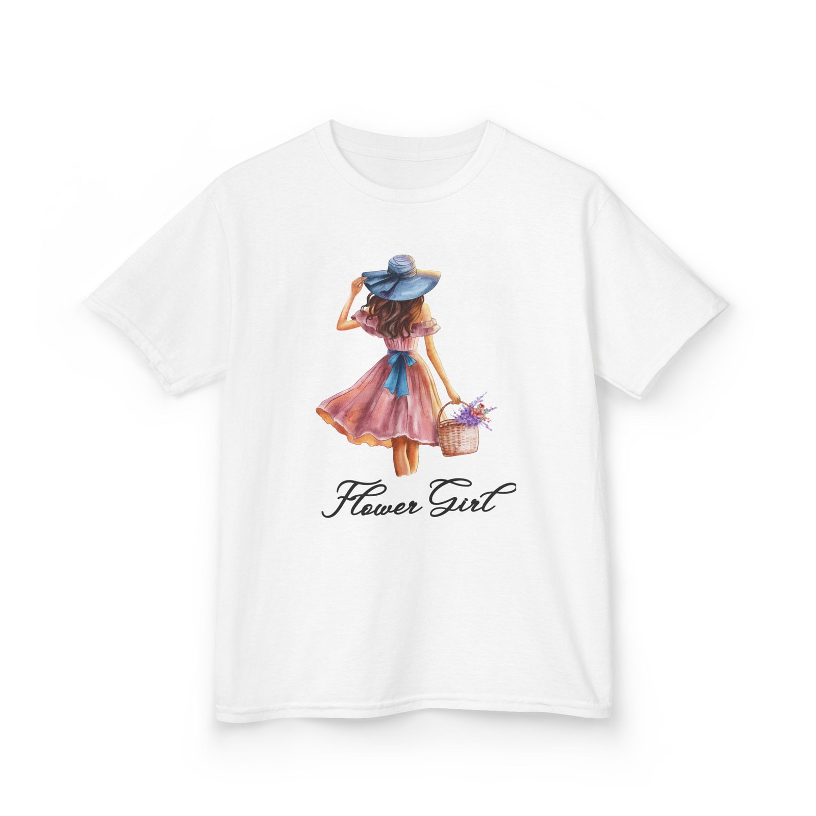 flower girl kids tee, cute kids t shirt, spring fashion, outdoor playwear, children's gift, floral design