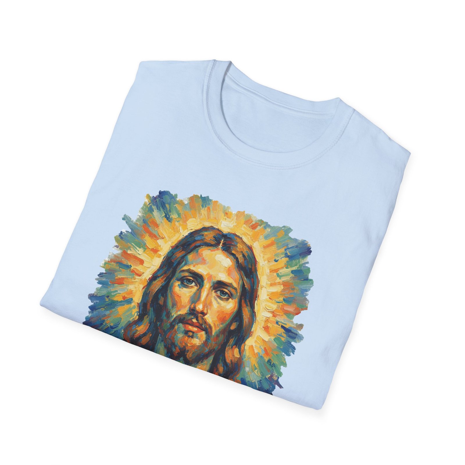 jesus christ graphic tee, unisex softstyle t shirt, faith apparel, inspirational gift, religious top