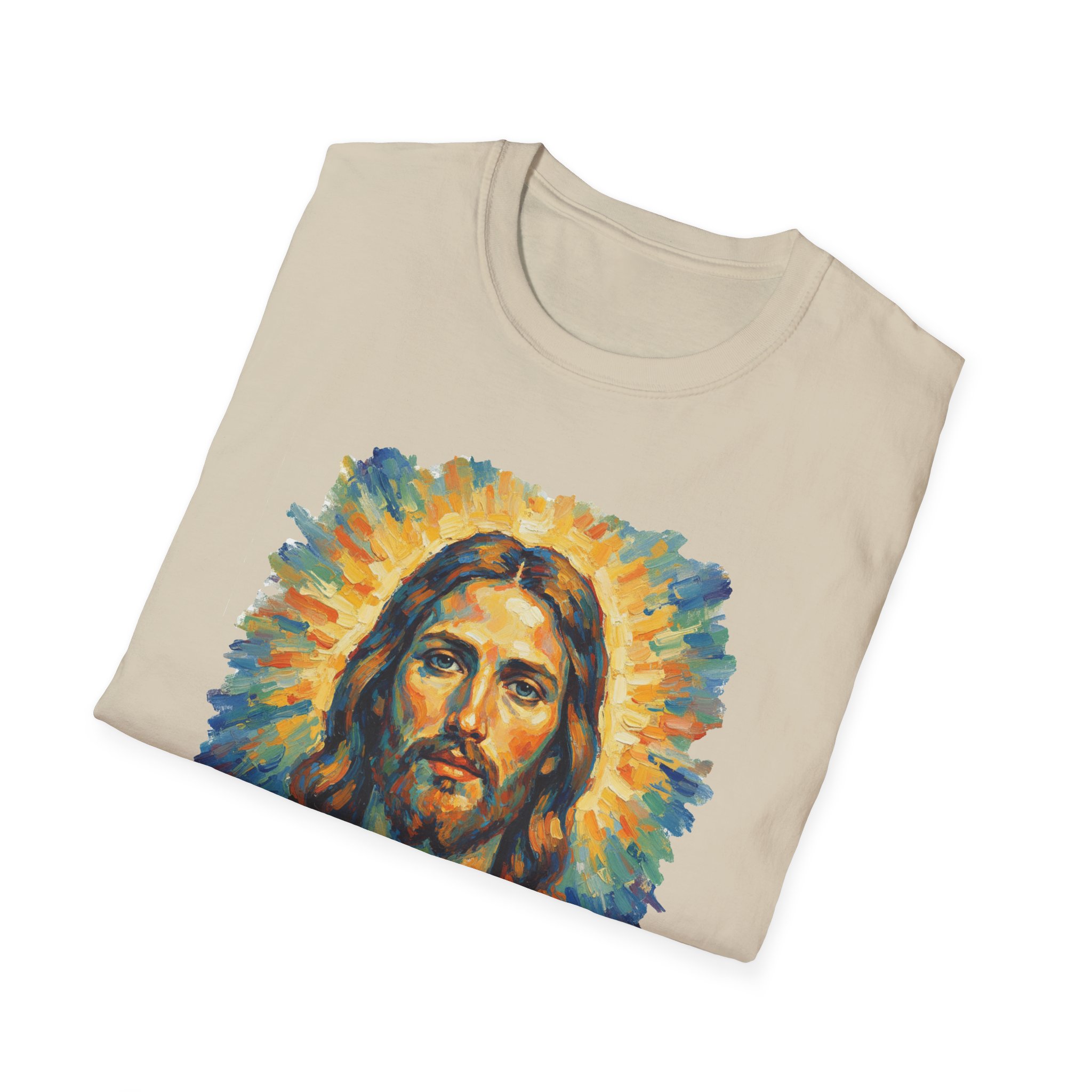 jesus christ graphic tee, unisex softstyle t shirt, faith apparel, inspirational gift, religious top