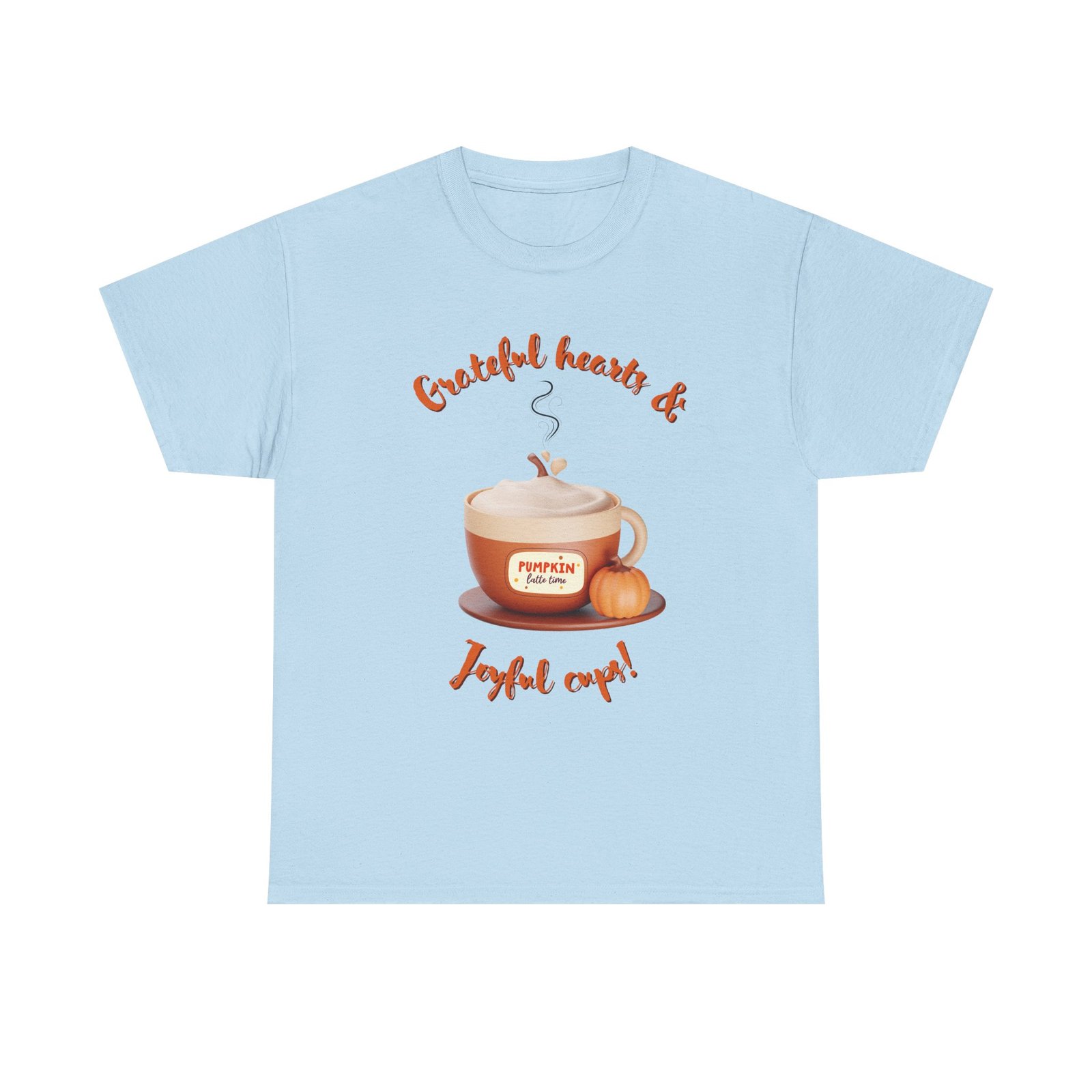 happy thanksgiving grateful hearts & joyful cups unisex tee, cozy fall t shirt, thanksgiving gift, coffee lover apparel, autumn fashion