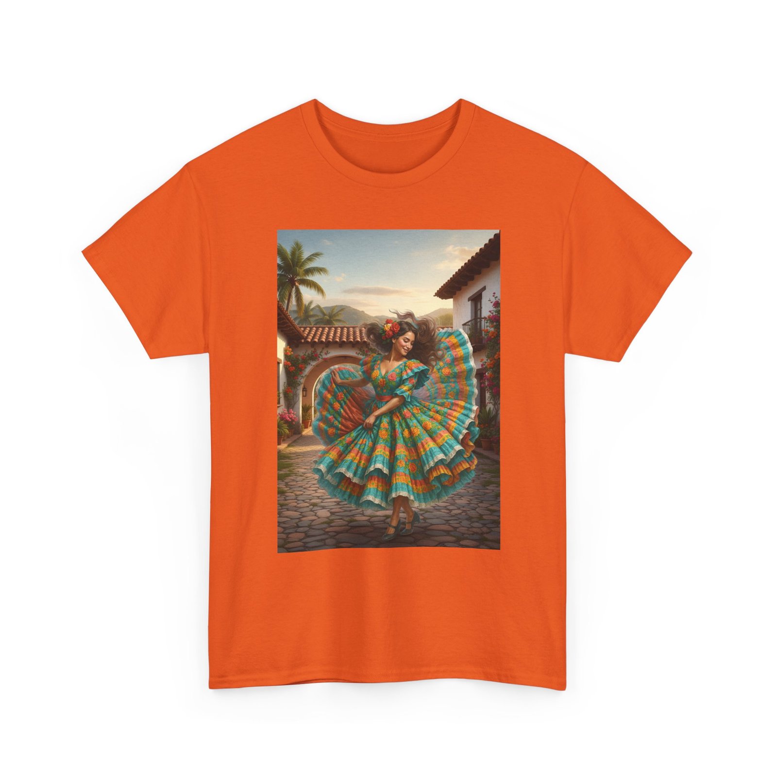 folklórico dancer vibrant graphic tee perfect for festivals, casual outings, gifts, dance lovers, unisex fashion