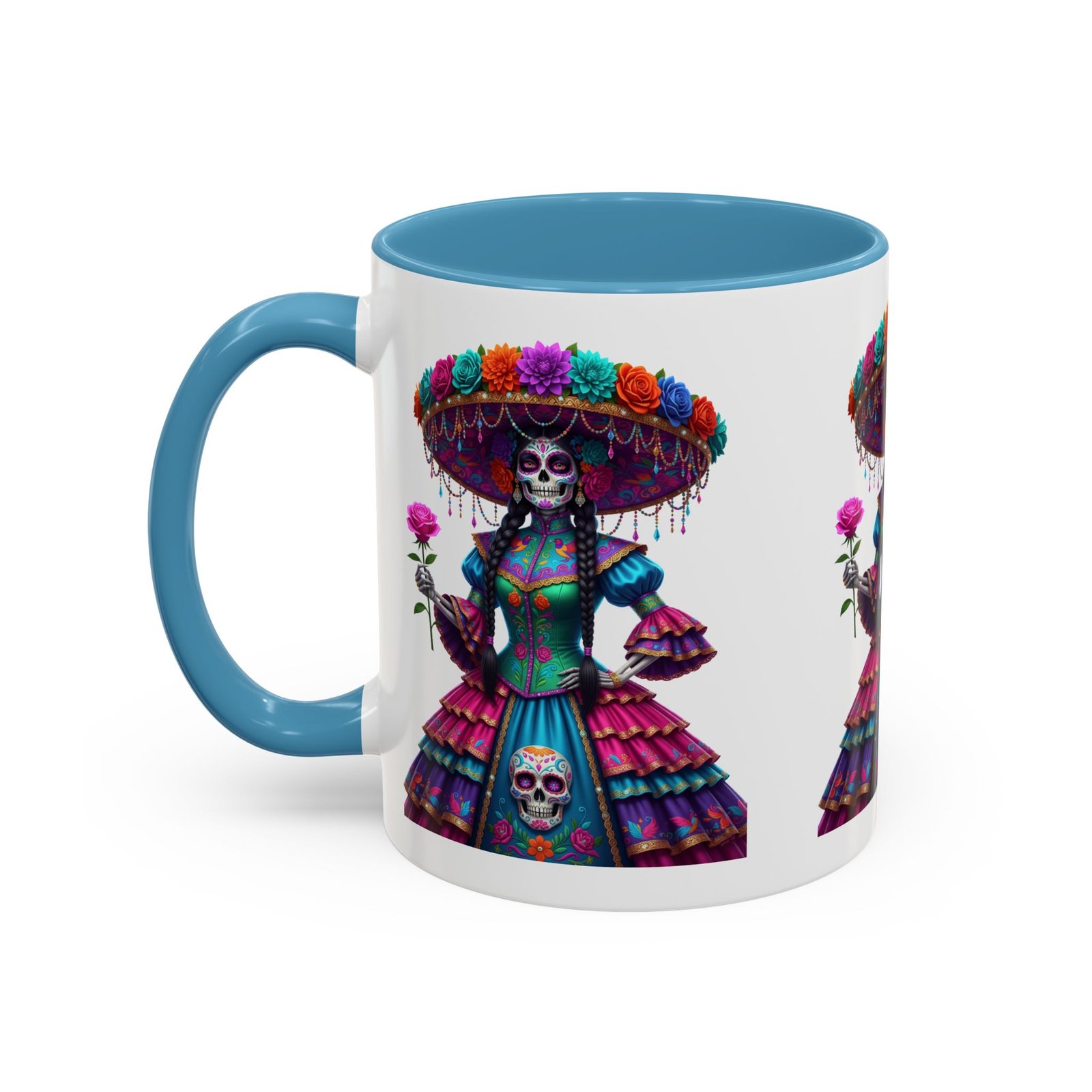 la catrina elegante – día de los muertos inspired artwork, caffeine lover gift, halloween decor, artful drinkware