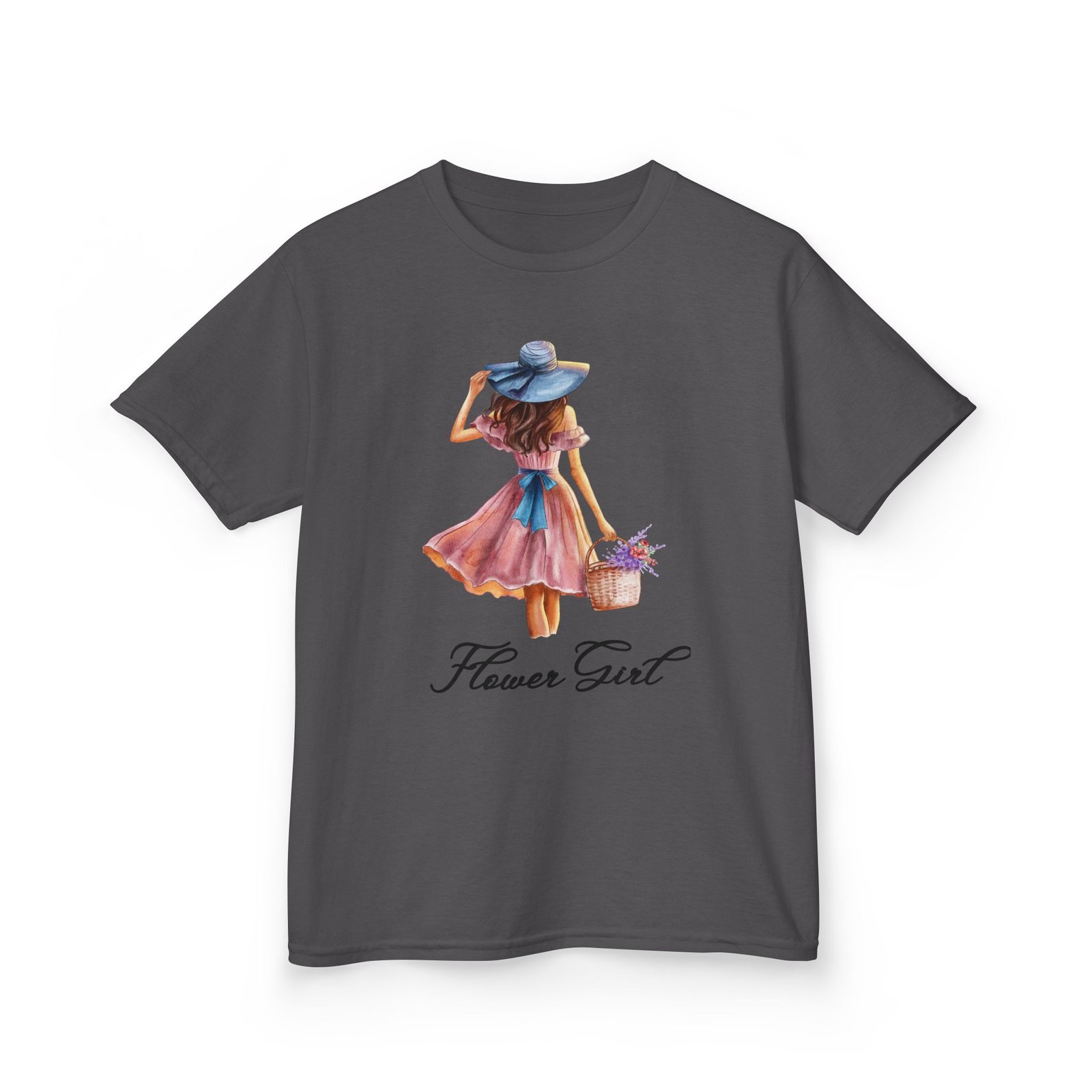 flower girl kids tee, cute kids t shirt, spring fashion, outdoor playwear, children's gift, floral design