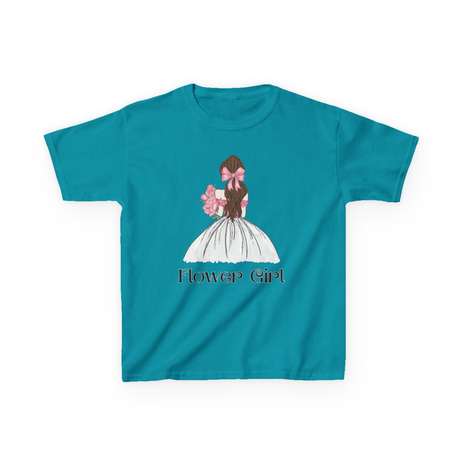flower girl tee kids adorable cotton t shirt for weddings, birthday parties, flower girls, special occasions, stylish kids wear