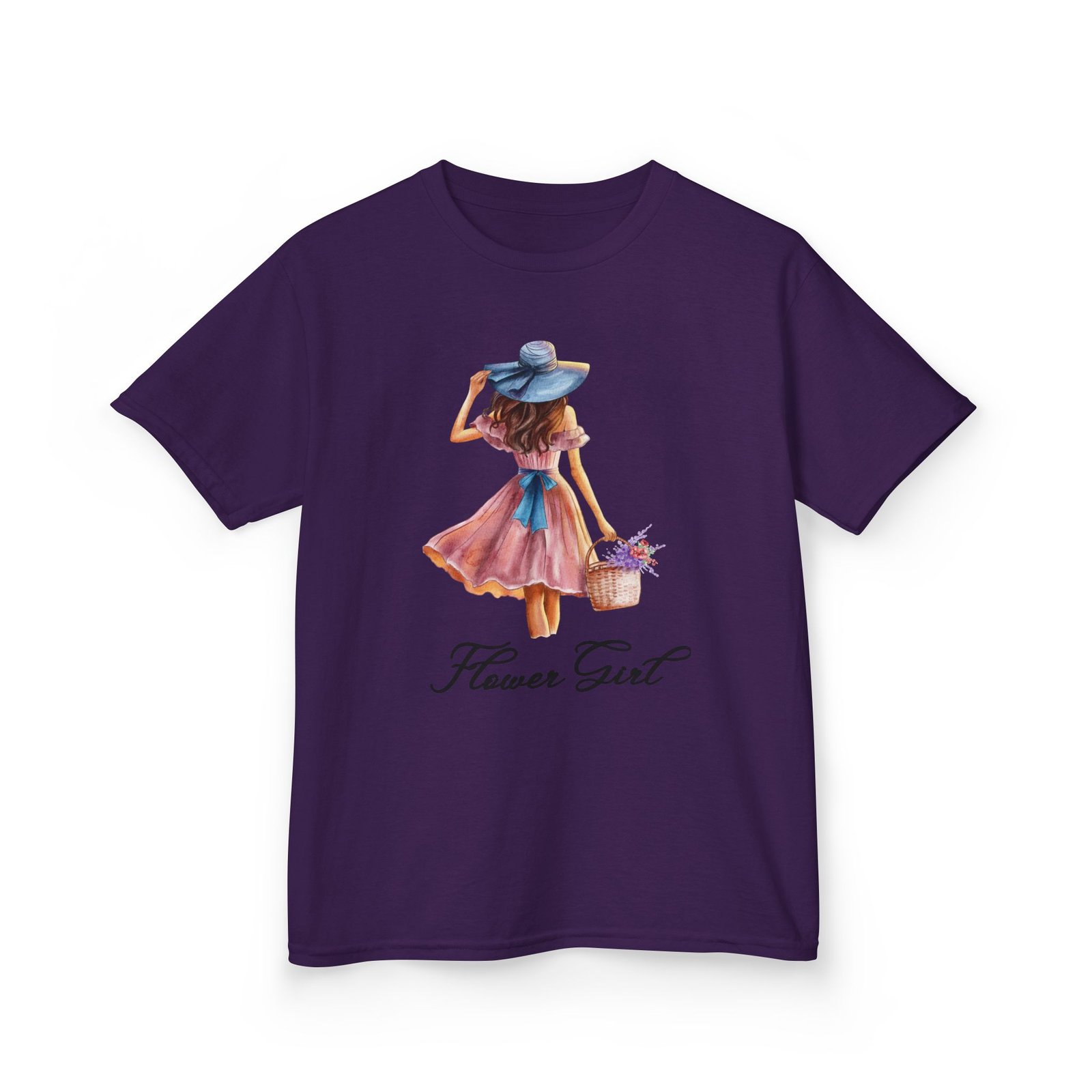 flower girl kids tee, cute kids t shirt, spring fashion, outdoor playwear, children's gift, floral design