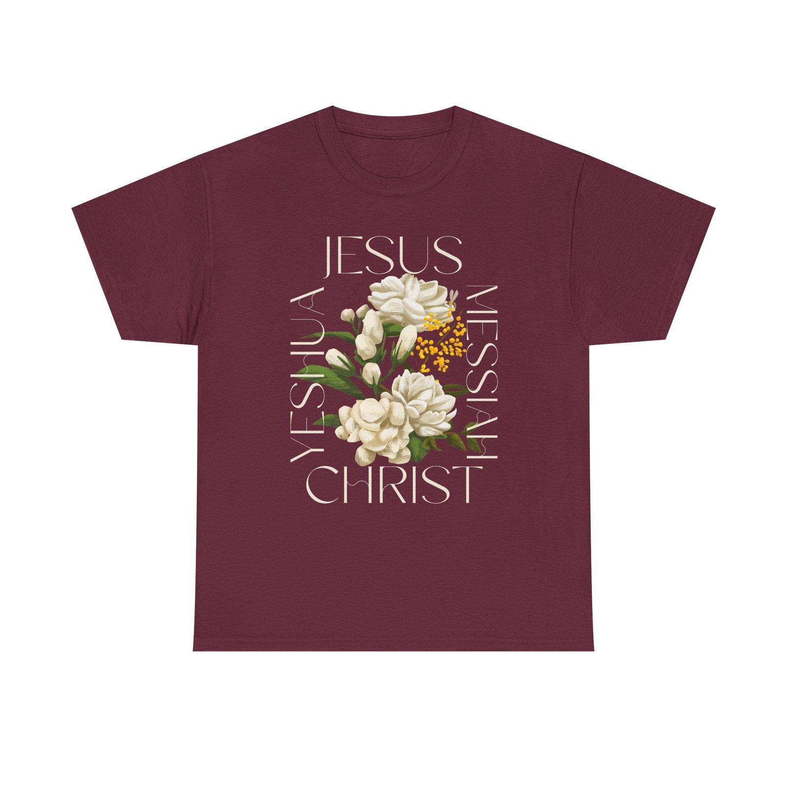 floral jesus christ tee, spiritual t shirt, inspirational unisex cotton shirt, gift for believers, christian apparel