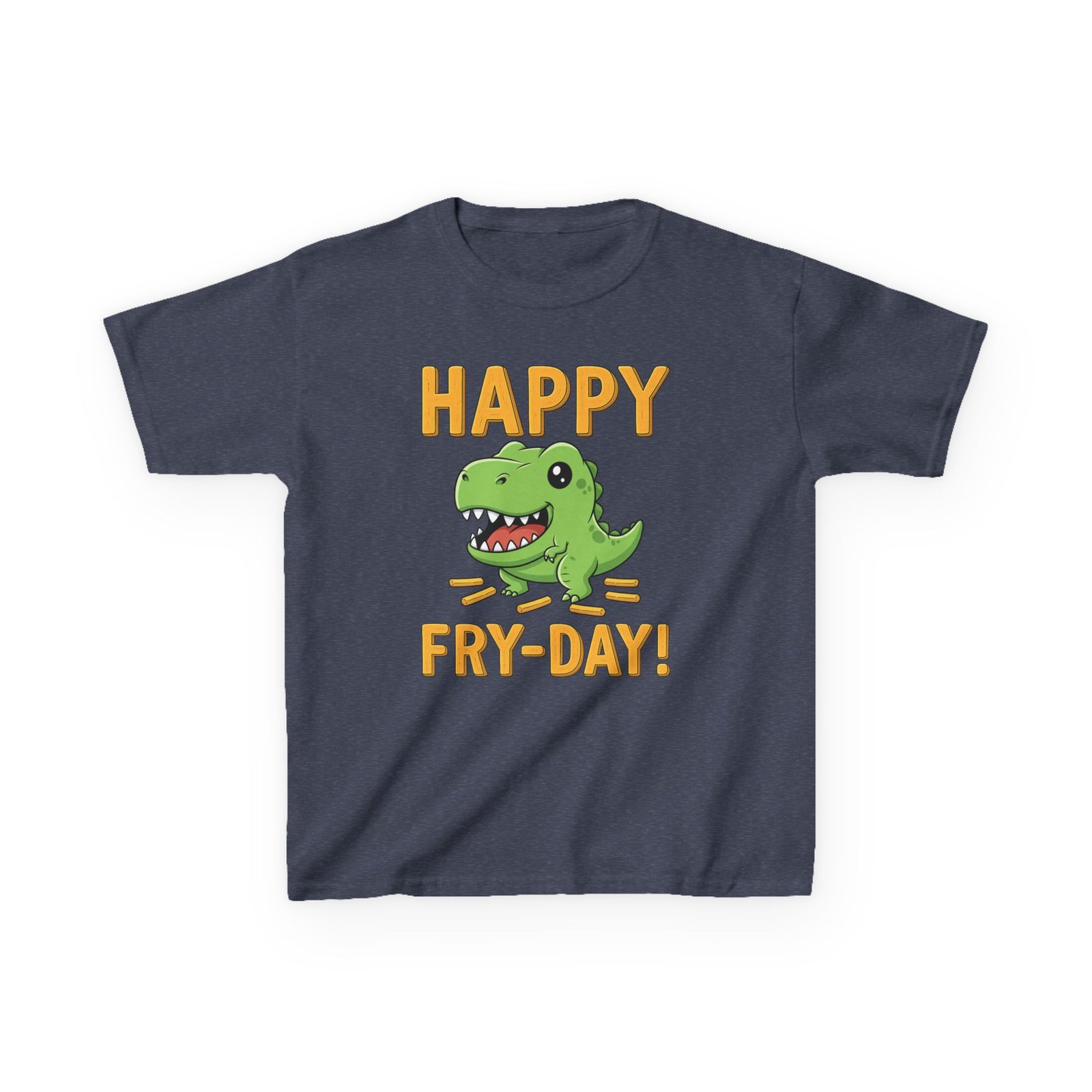 happy fry day kids tee, fun dinosaur t shirt, kids cotton shirt, birthday gift, everyday wear, summer fun, playful tee