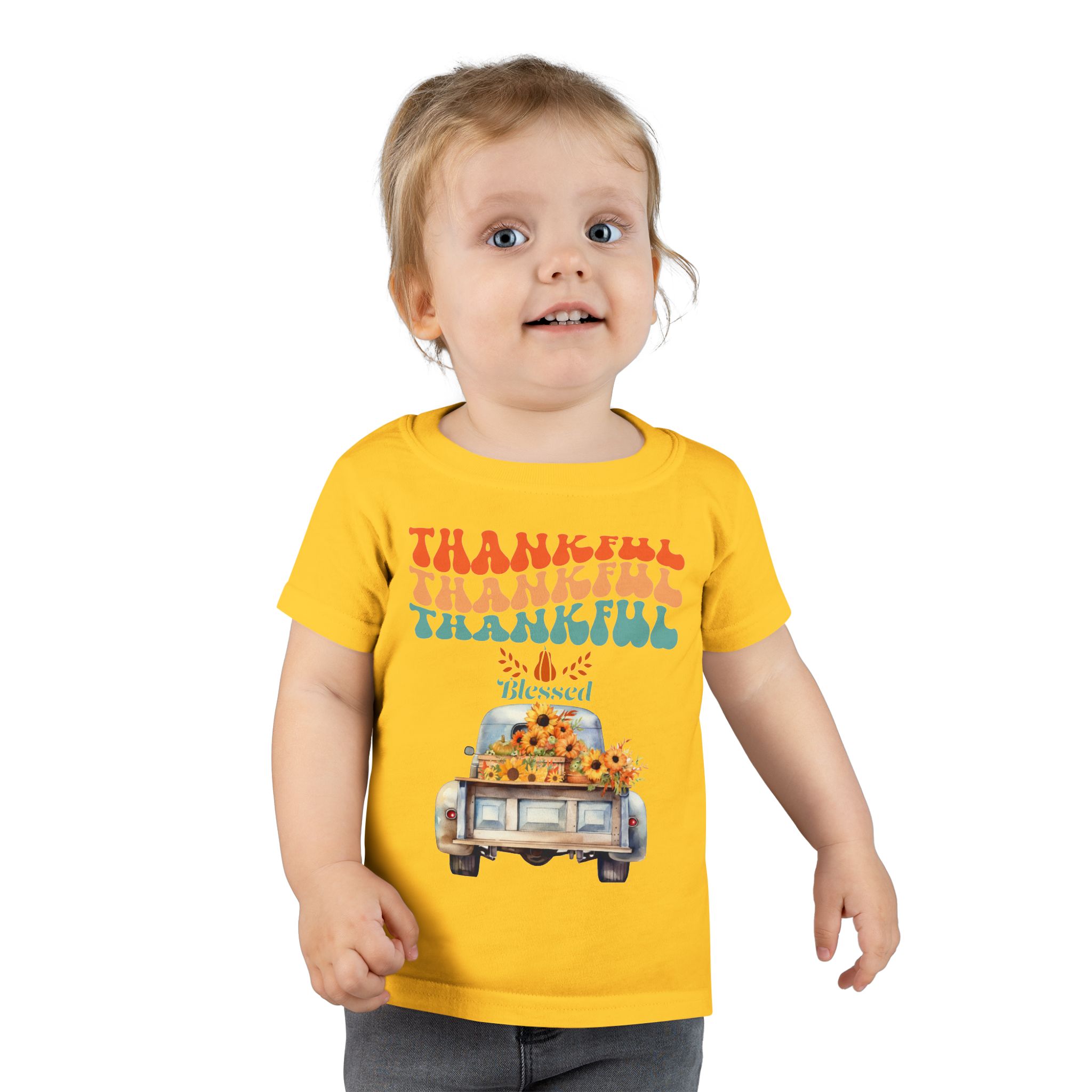 toddler t shirt thankful vintage car design, cute autumn apparel, fall celebration shirt, kids gratitude tee, gifts for thanksgiving