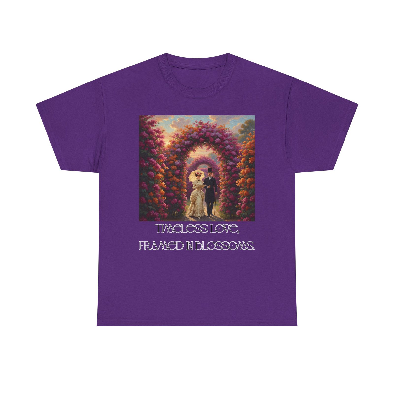 whimsical unisex heavy cotton tee, bohemian vintage shirt, relaxed fit graphic tee, spring flower t shirt, casual everyday wear