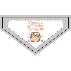 Matching E-Happy Thanksgiving Clip-on Pet Bandana, Dog Accessory, Pet Gift, Fall Fashion, Seasonal Pet Clothing, Holiday Pet Wear