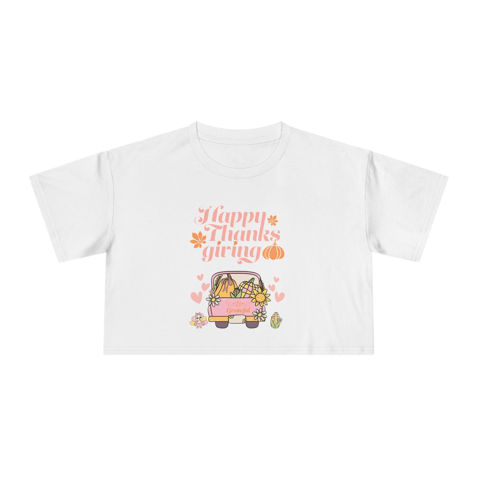 thanksgiving women's crop tee, casual t shirt, fall fashion, thanksgiving gift, cute thanksgiving apparel