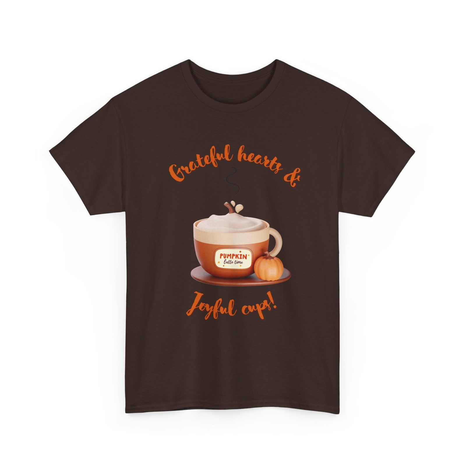 happy thanksgiving grateful hearts & joyful cups unisex tee, cozy fall t shirt, thanksgiving gift, coffee lover apparel, autumn fashion