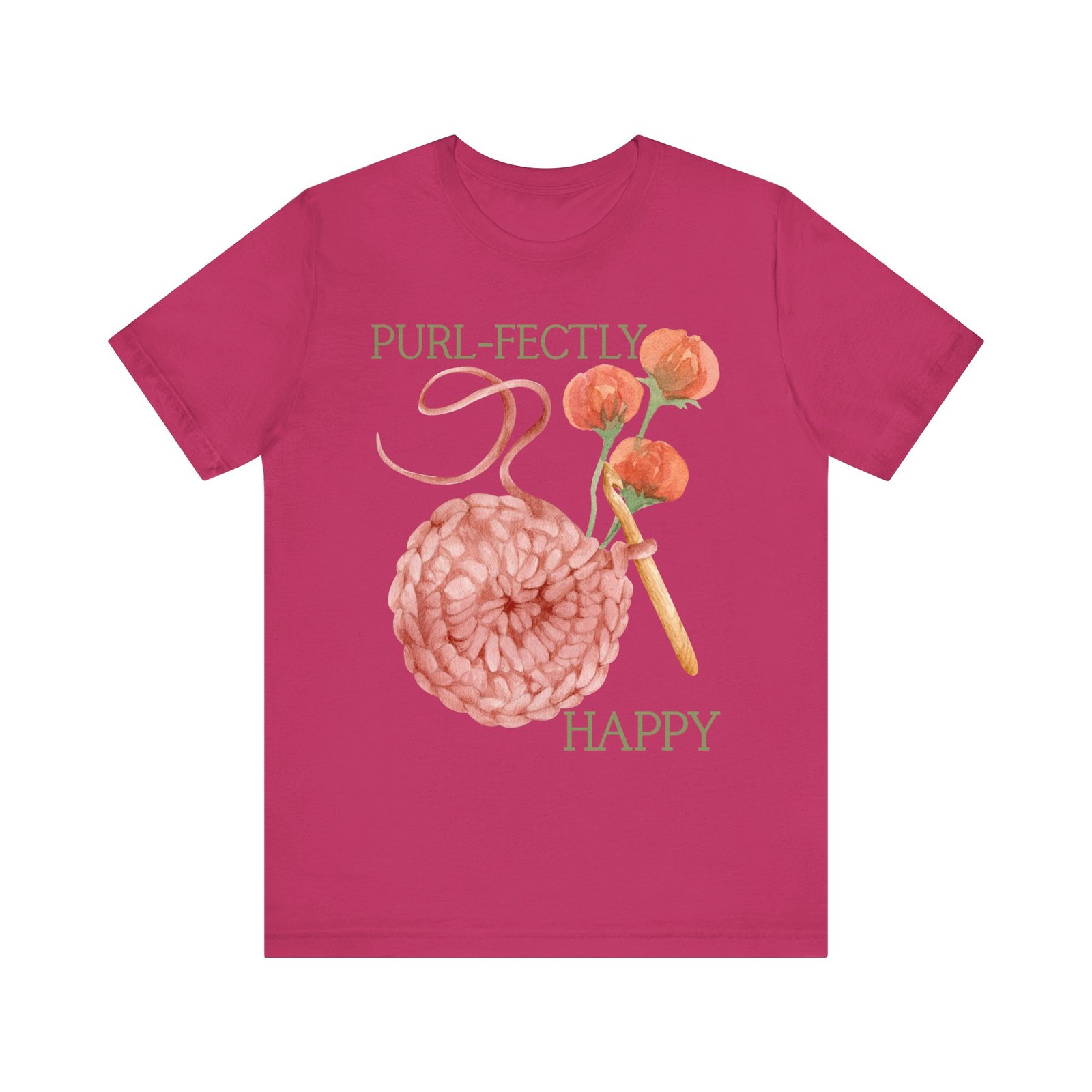 Purl-fectly Happy Crafting Joy Tee -Unisex Short Sleeve Shirt - Image 78