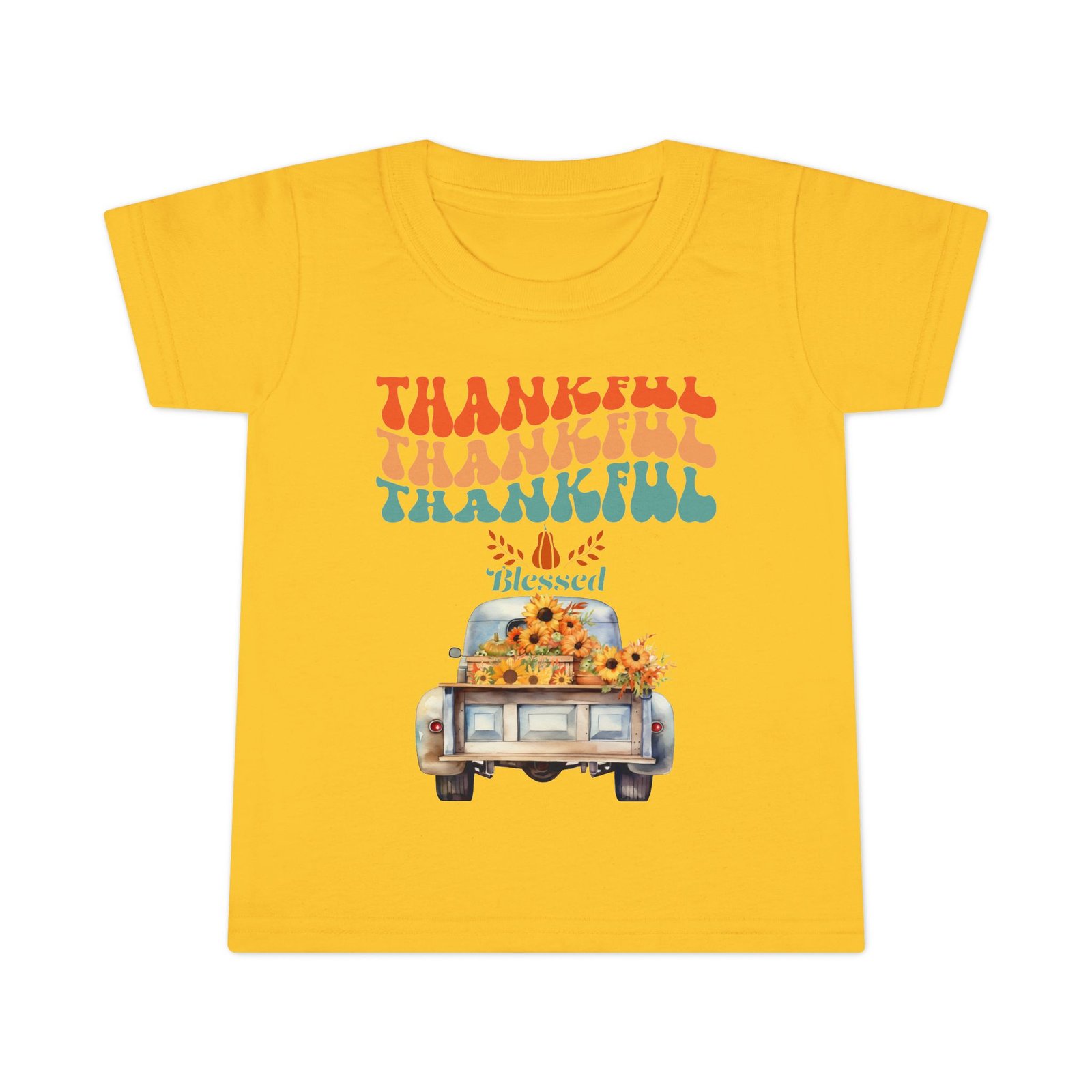 toddler t shirt thankful vintage car design, cute autumn apparel, fall celebration shirt, kids gratitude tee, gifts for thanksgiving