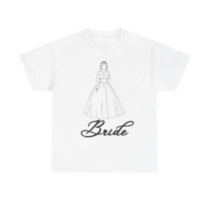 bride graphic unisex heavy cotton tee, wedding shirt, bridal party gift, engagement celebration, bride to be apparel, wedding day outfit