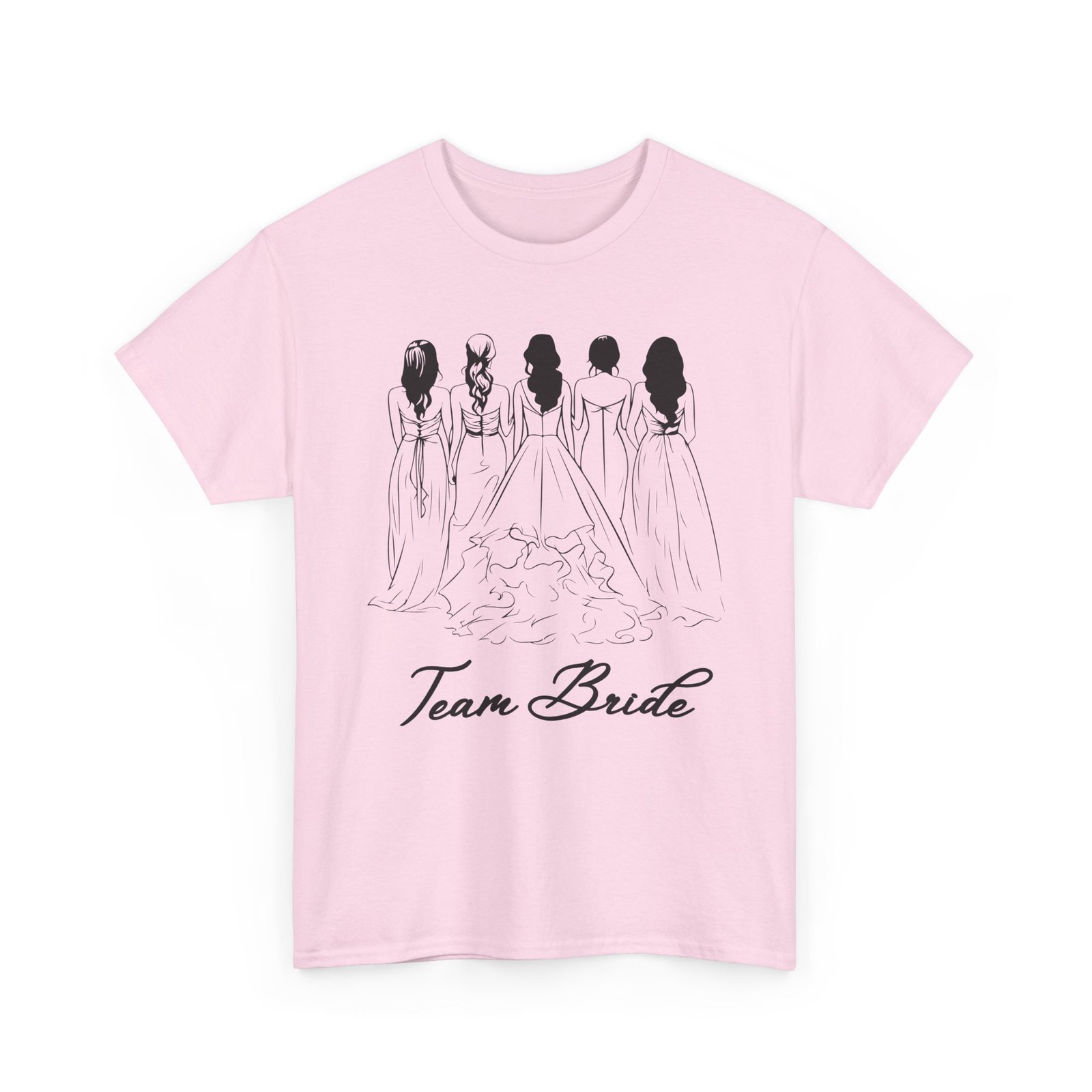 team bride unisex heavy cotton tee perfect for weddings, bridal showers, engagements, bachelorette parties, group celebrations