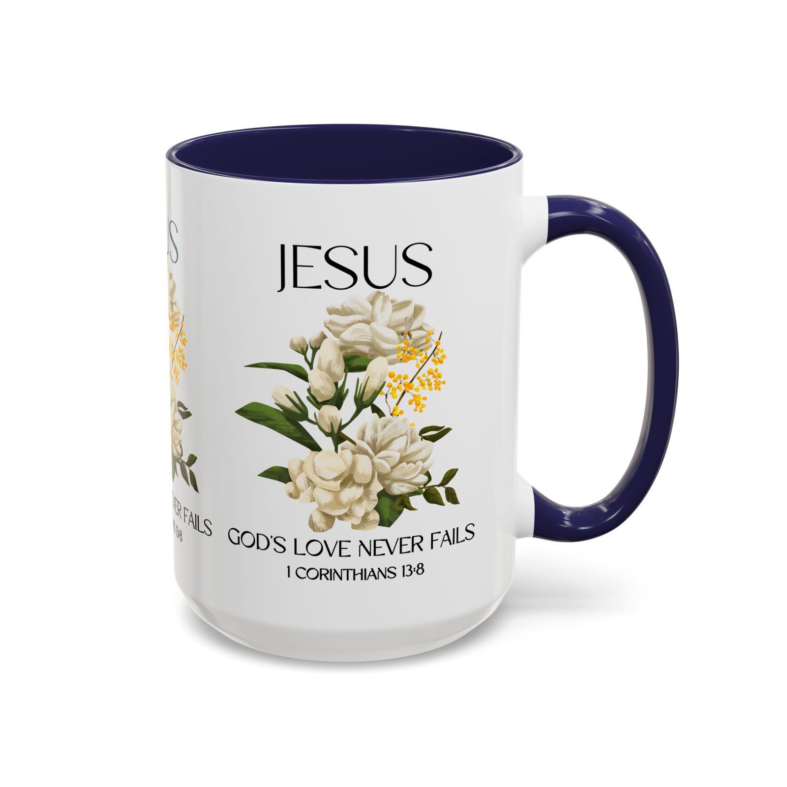 inspirational floral coffee mug 11/15 oz god's love design, christian gift, home decor, mug for faith, coffee lovers