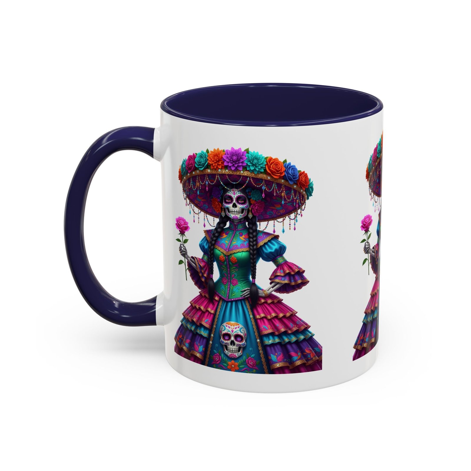 la catrina elegante – día de los muertos inspired artwork, caffeine lover gift, halloween decor, artful drinkware