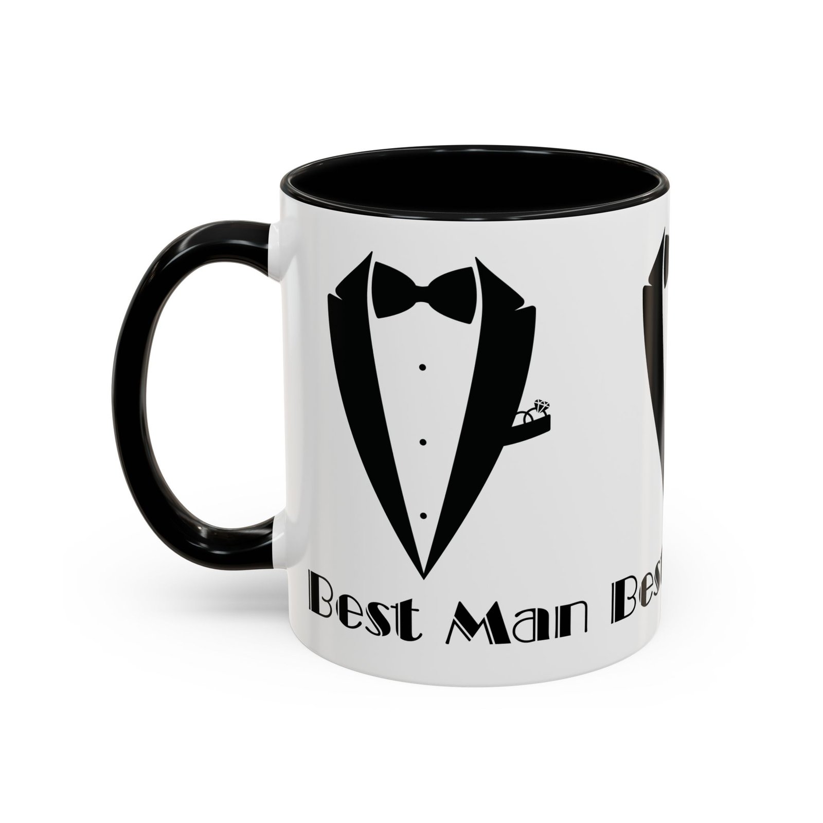 best man accent coffee mug 11/15 oz, groom’s gift, wedding party favor, unique best man gift, black and white coffee cup