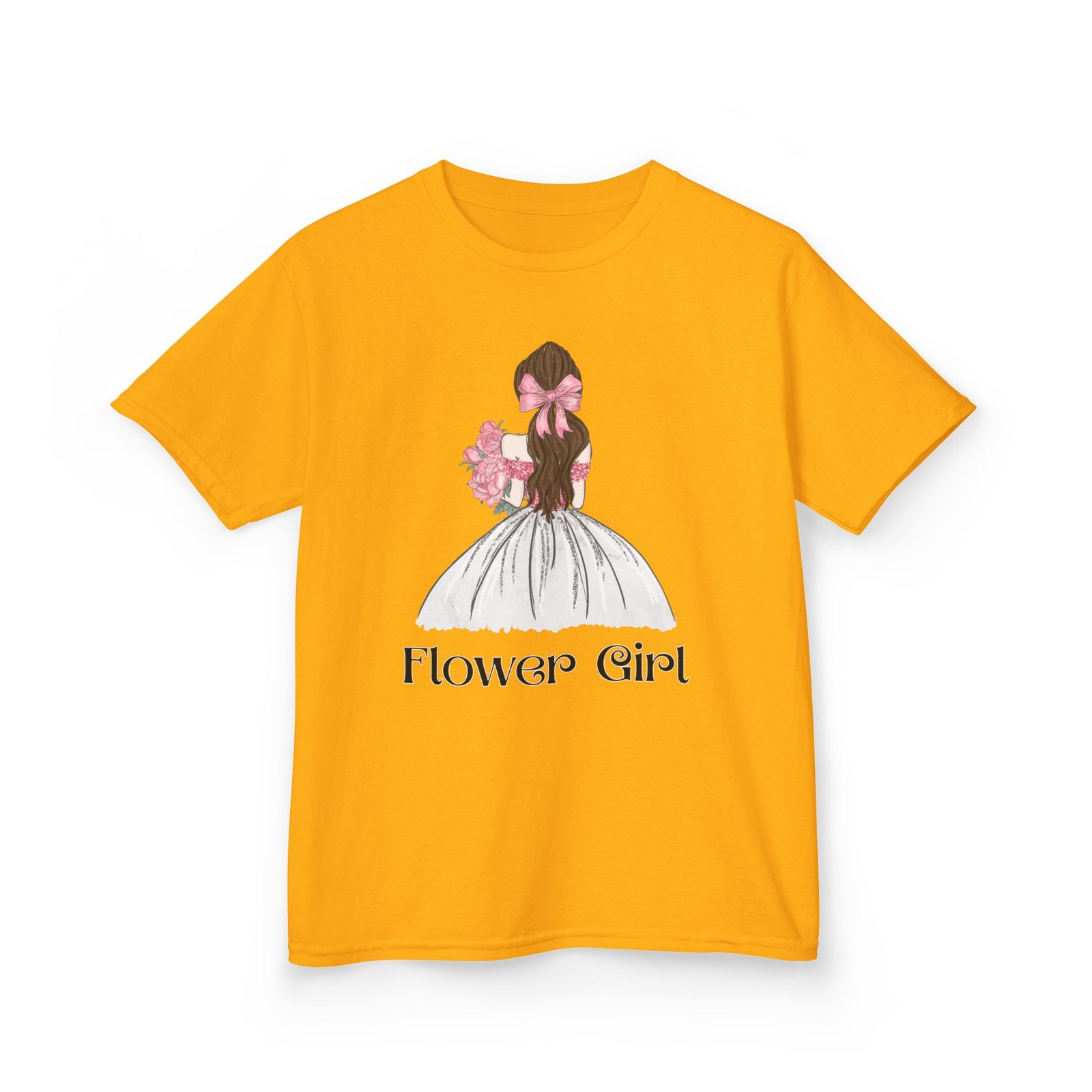 flower girl tee kids adorable cotton t shirt for weddings, birthday parties, flower girls, special occasions, stylish kids wear