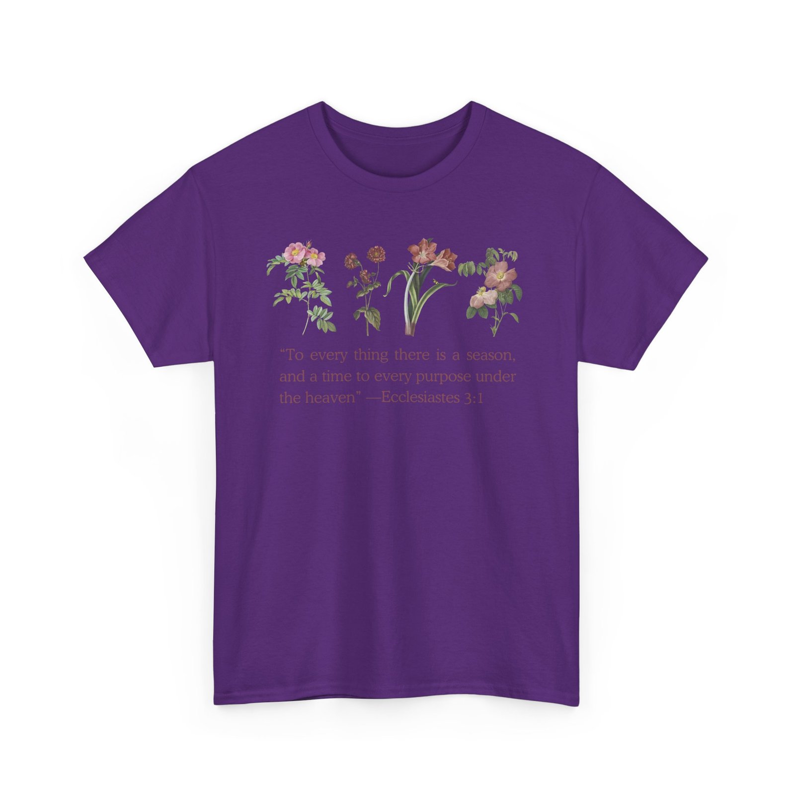 christian biblical inspirational floral quote tee, nature lover gift, eco friendly fashion, casual everyday wear