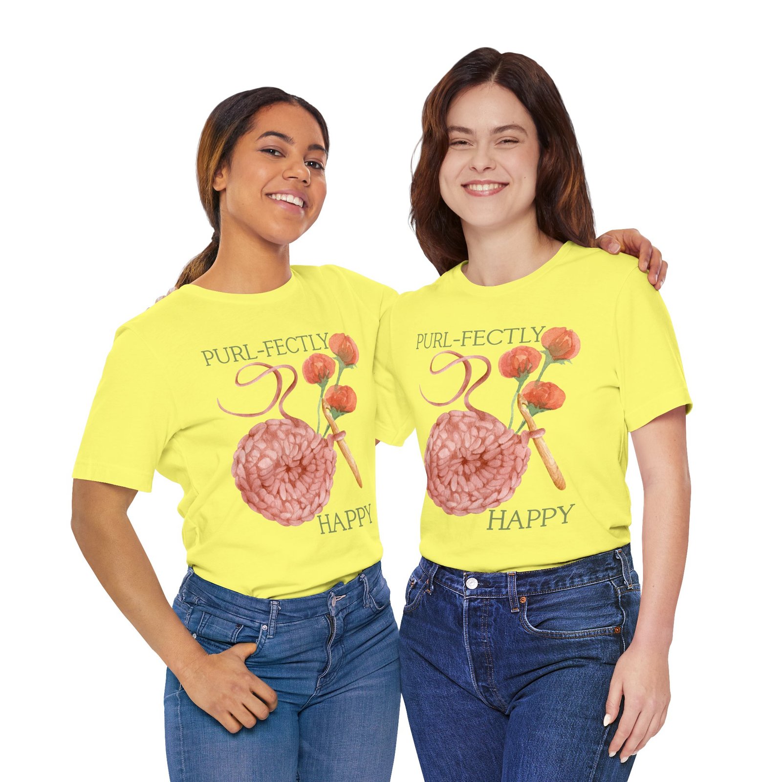 Purl-fectly Happy Crafting Joy Tee -Unisex Short Sleeve Shirt - Image 55