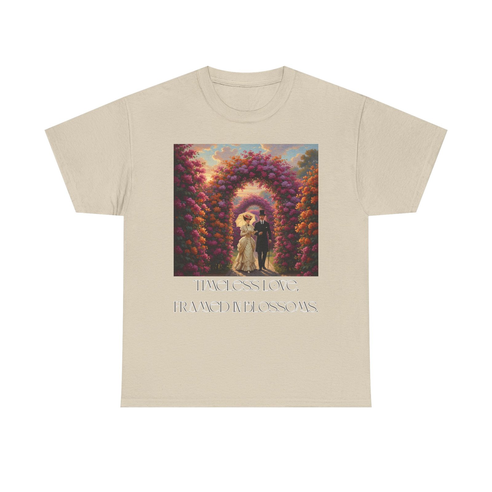 whimsical unisex heavy cotton tee, bohemian vintage shirt, relaxed fit graphic tee, spring flower t shirt, casual everyday wear