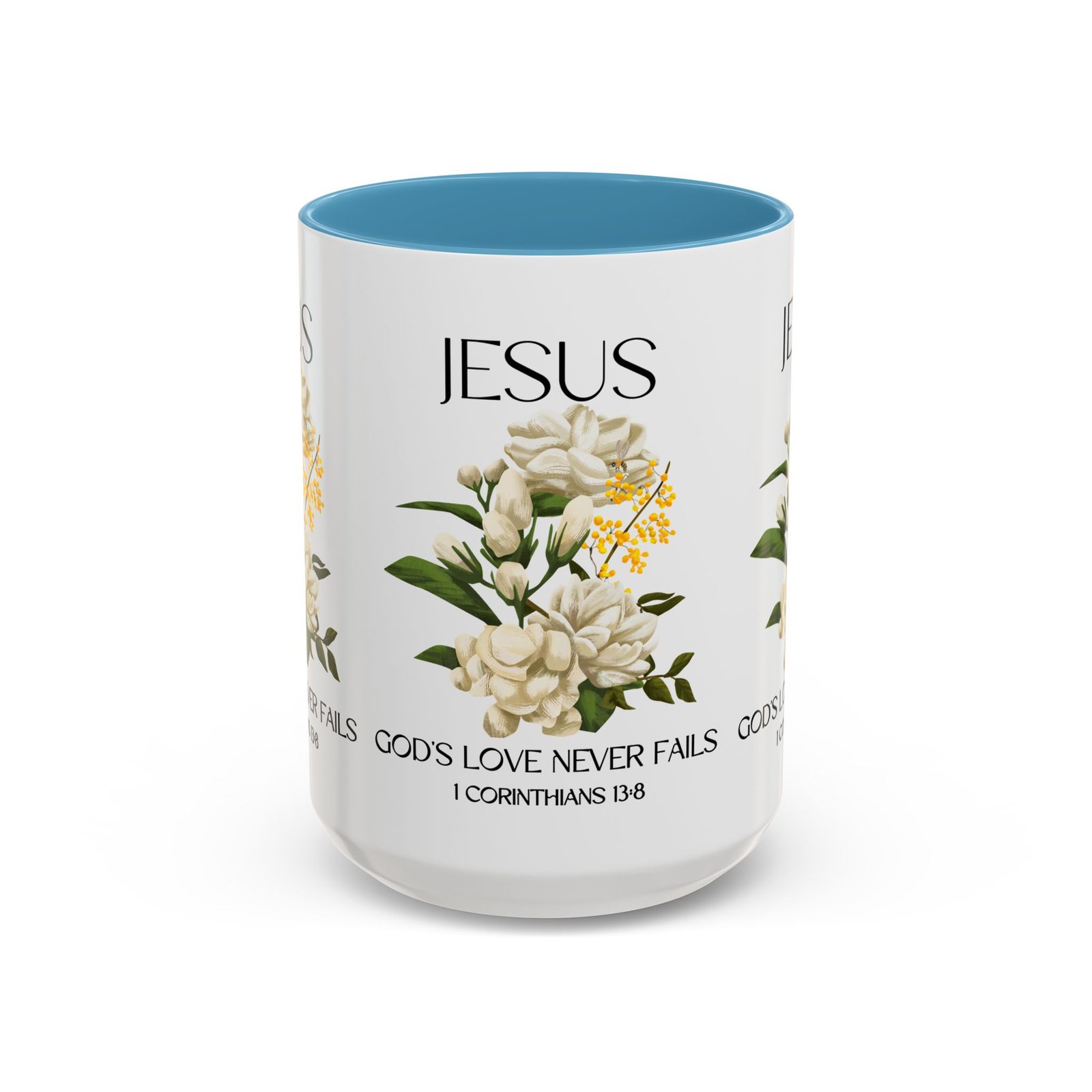 inspirational floral coffee mug 11/15 oz god's love design, christian gift, home decor, mug for faith, coffee lovers