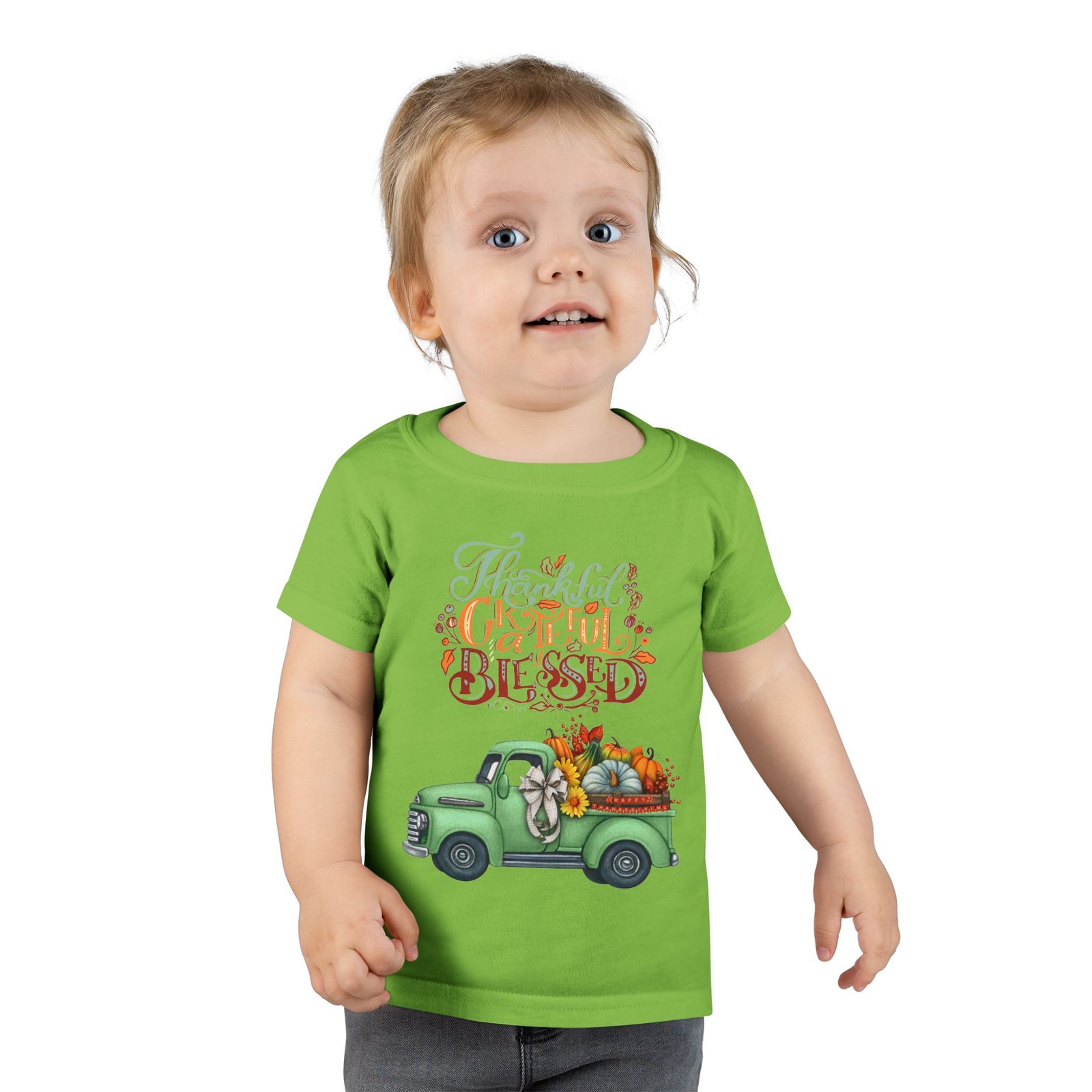toddler t shirt "grateful & blessed" vintage truck design, fall apparel, holiday gift for kids, autumn fashion, baby shower gift