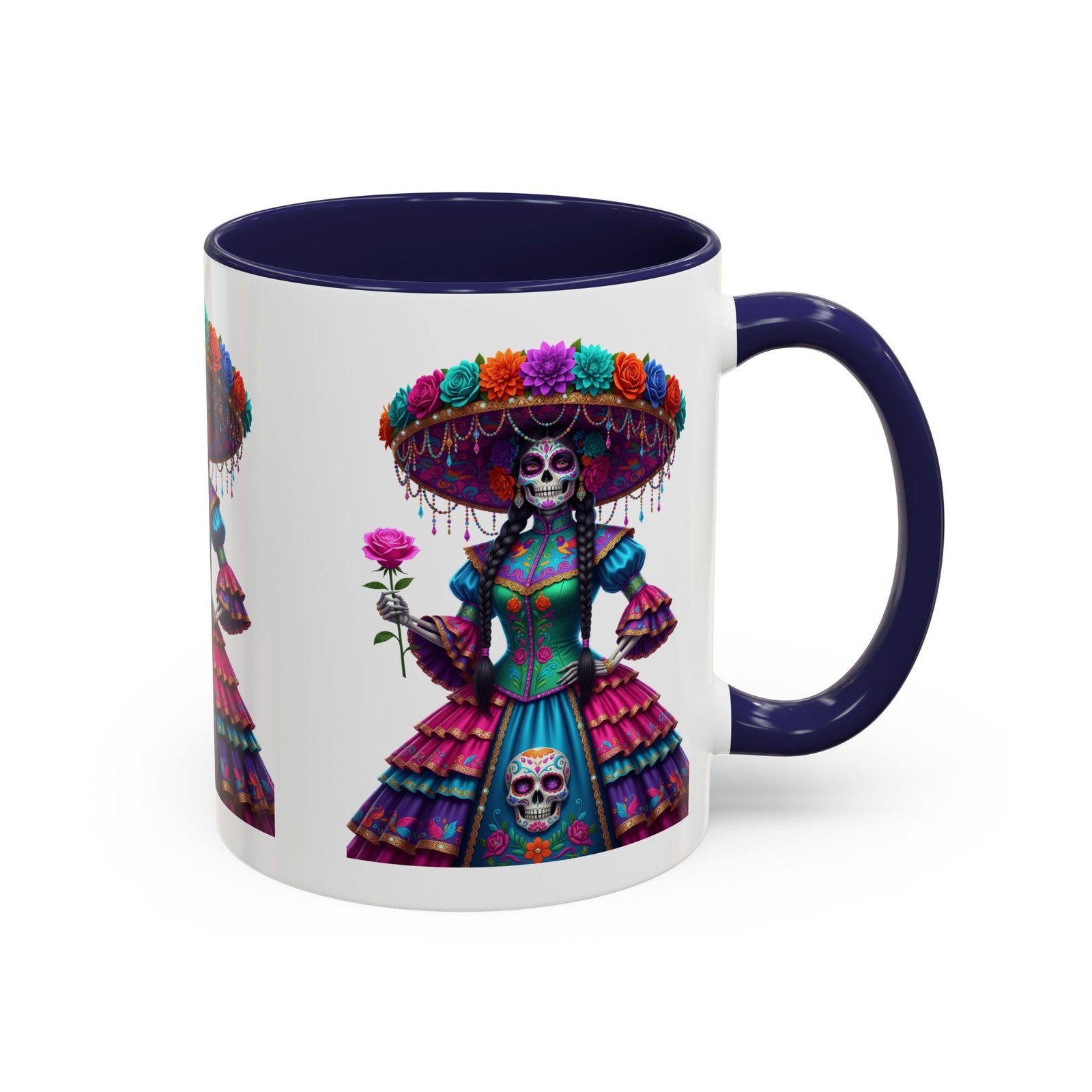 la catrina elegante – día de los muertos inspired artwork, caffeine lover gift, halloween decor, artful drinkware