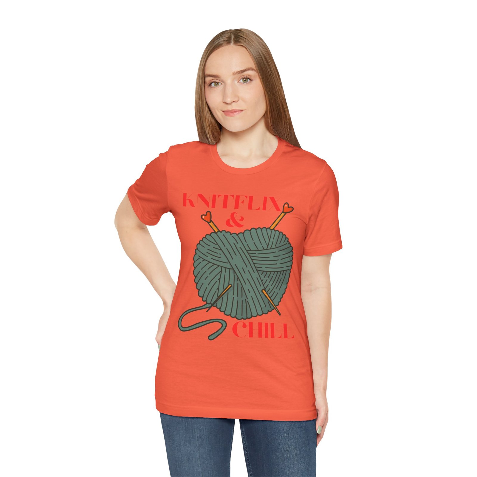 Knitflix & Chill Tee for Craft Lovers - Image 18